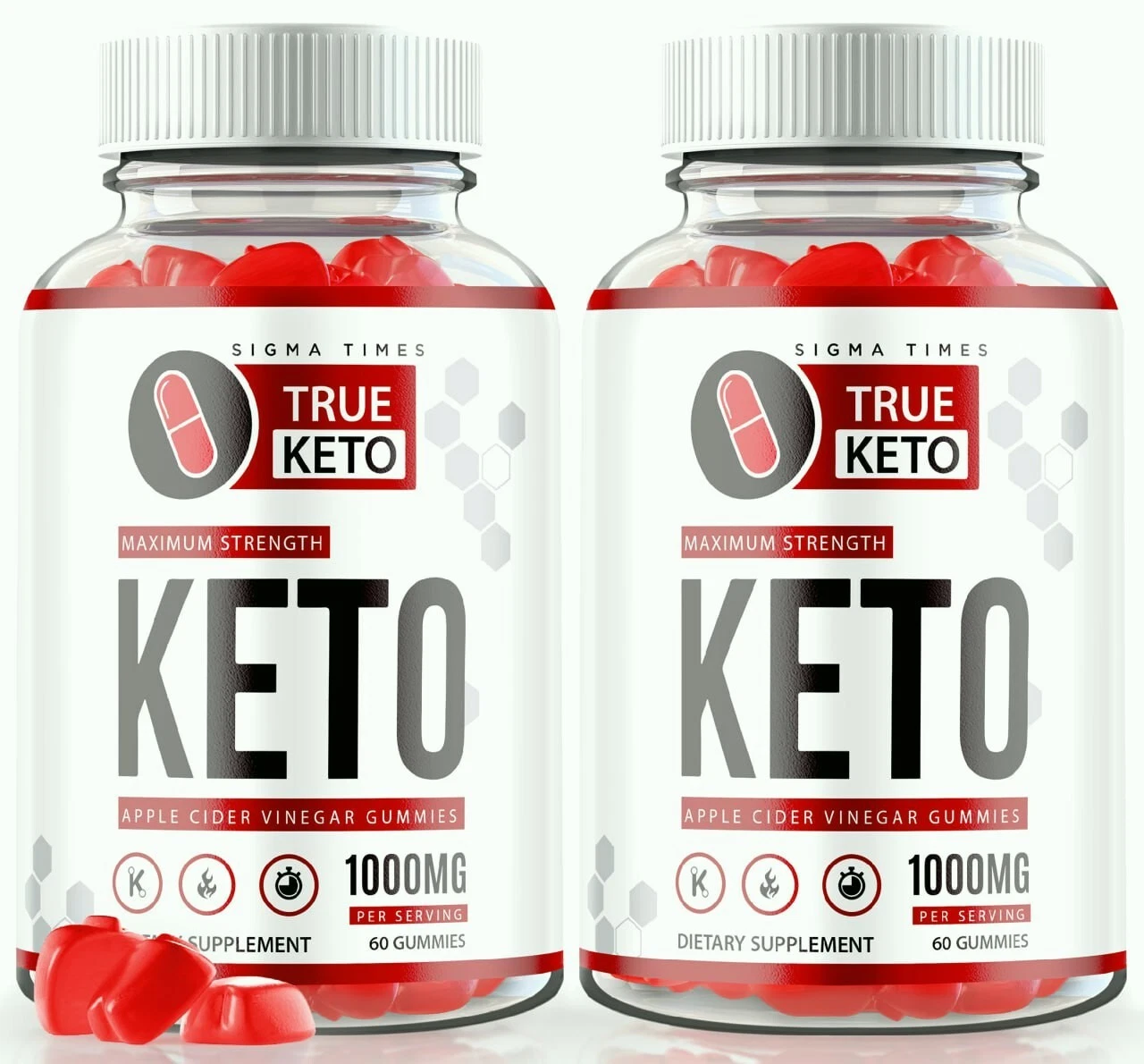 (2 Pack) True Keto ACV Gummies to Support Rapid Weight Loss & Overall Wellness