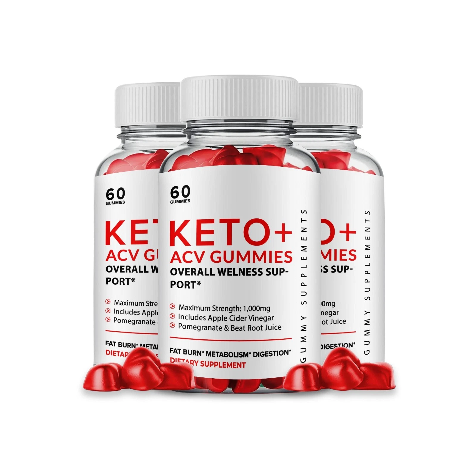 3 Bottle Keto ACV Apple Cider Vinegar, Max Strength Official Result Keto Gummy