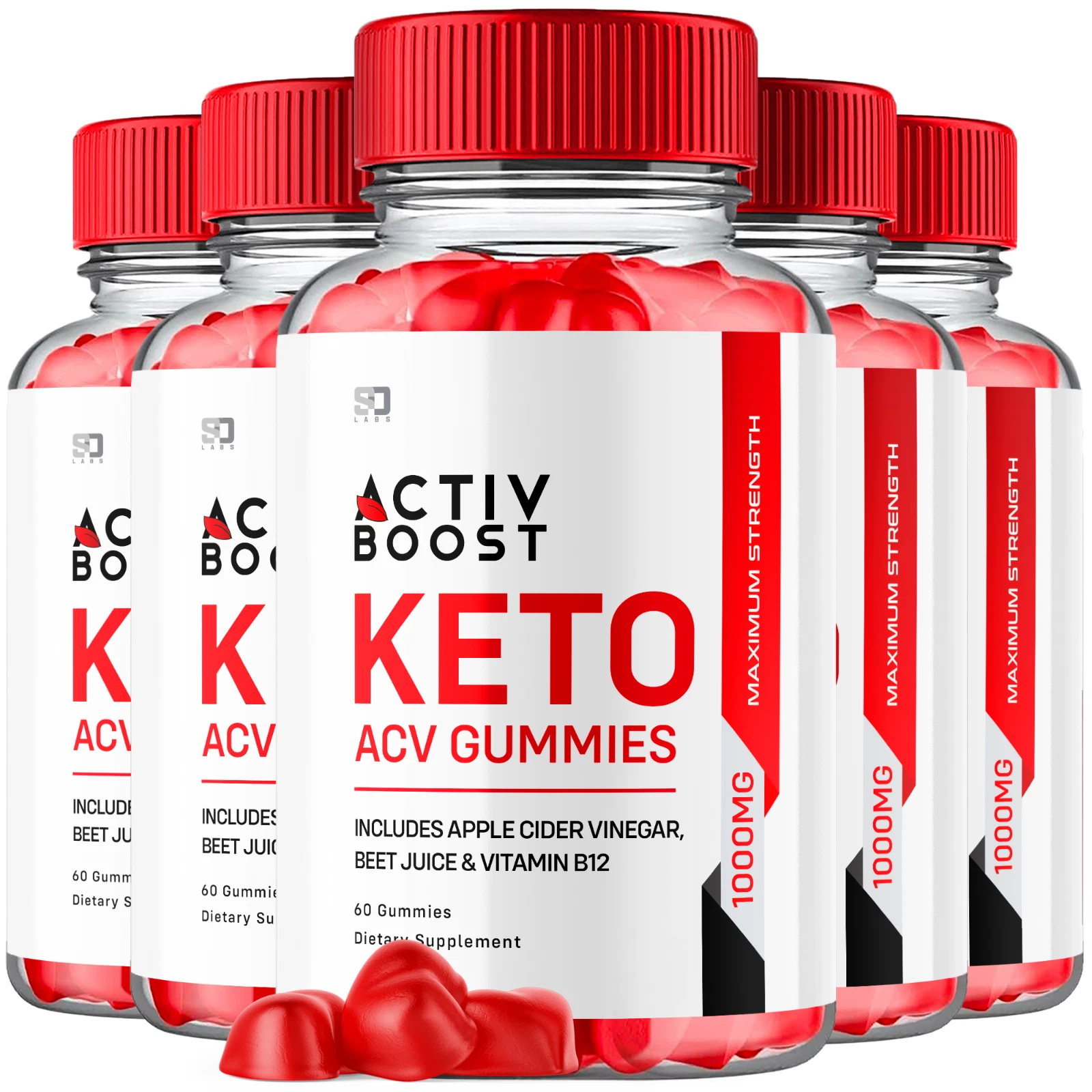 (5 Pack) Activ Boost Keto ACV Gummies for Weight Loss & Fat Burn (300 Gummies)