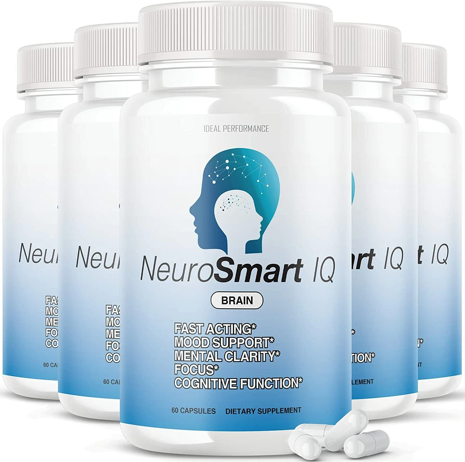 Neuro Smart IQ Brain Pills Neurosmart Mind Energy Plus Neurosmartiq (5 Pack)
