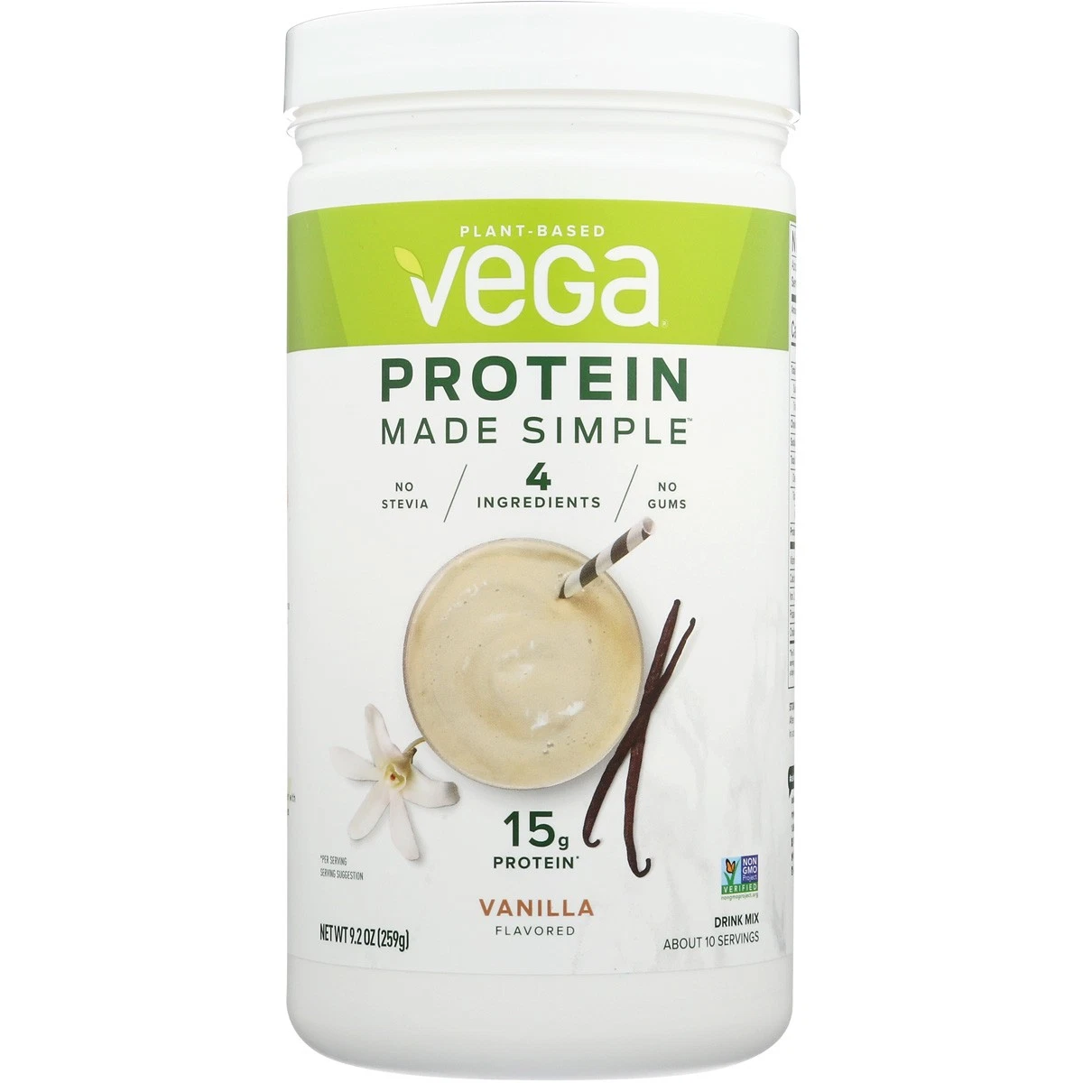 Vega Protein Made Simple Plant Based Drink Mix Vanilla 9.2 Oz
