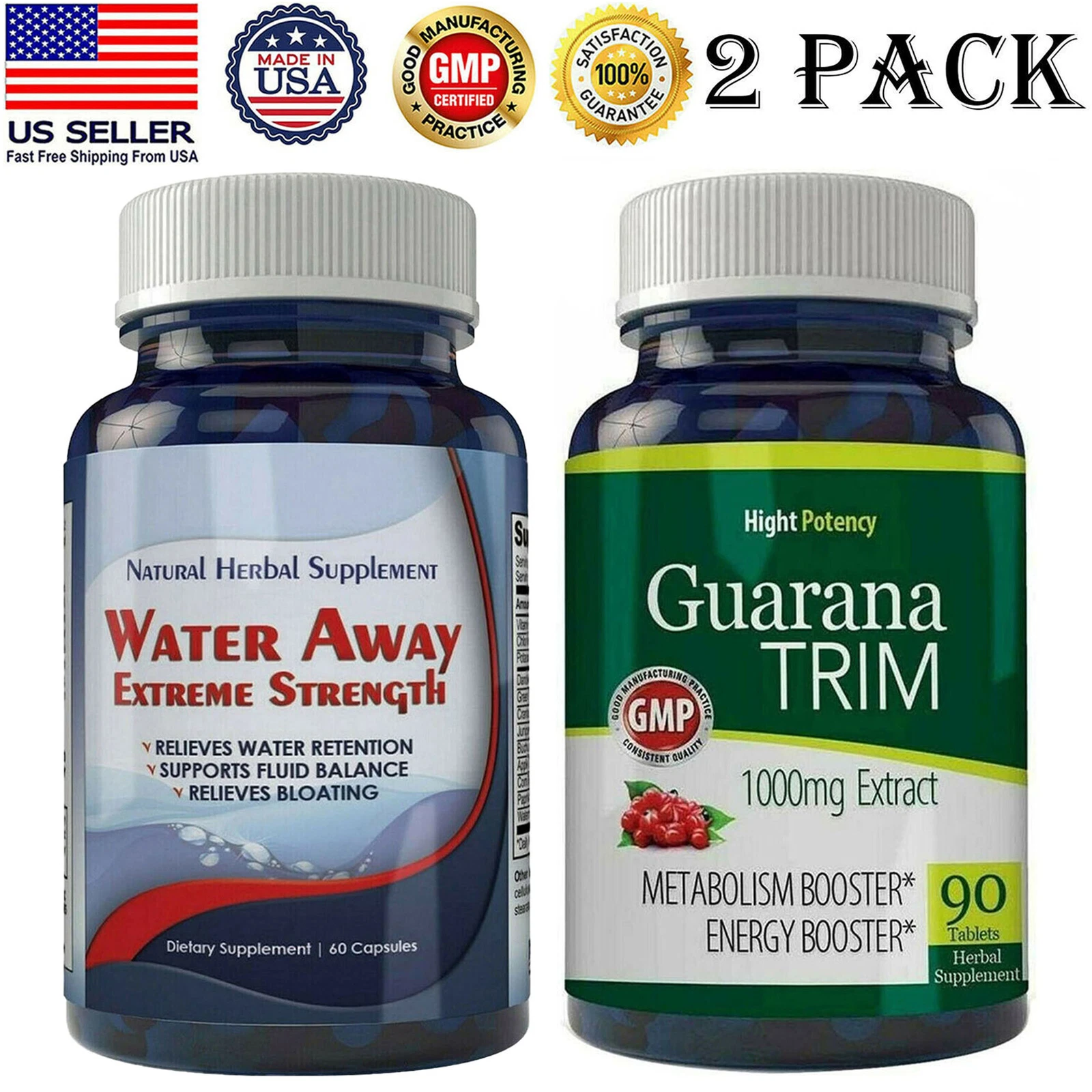 Diuretic Water Away Guarana Extract Energy Booster Pills Weight Loss Supplements