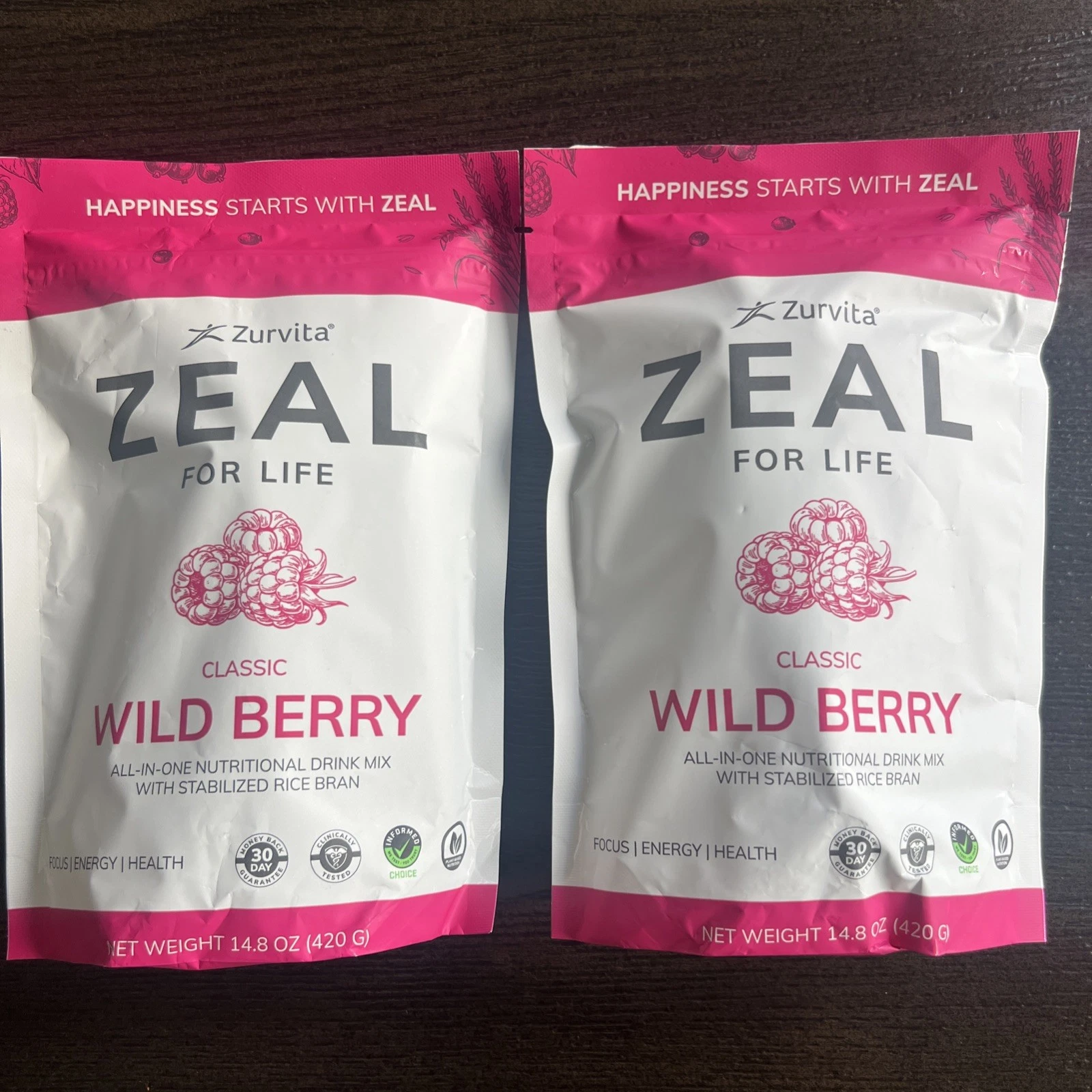 2x Zurvita Zeal for Life WILD BERRY CLASSIC 30 Servings Exp 6/2026 NEW Lot of 2