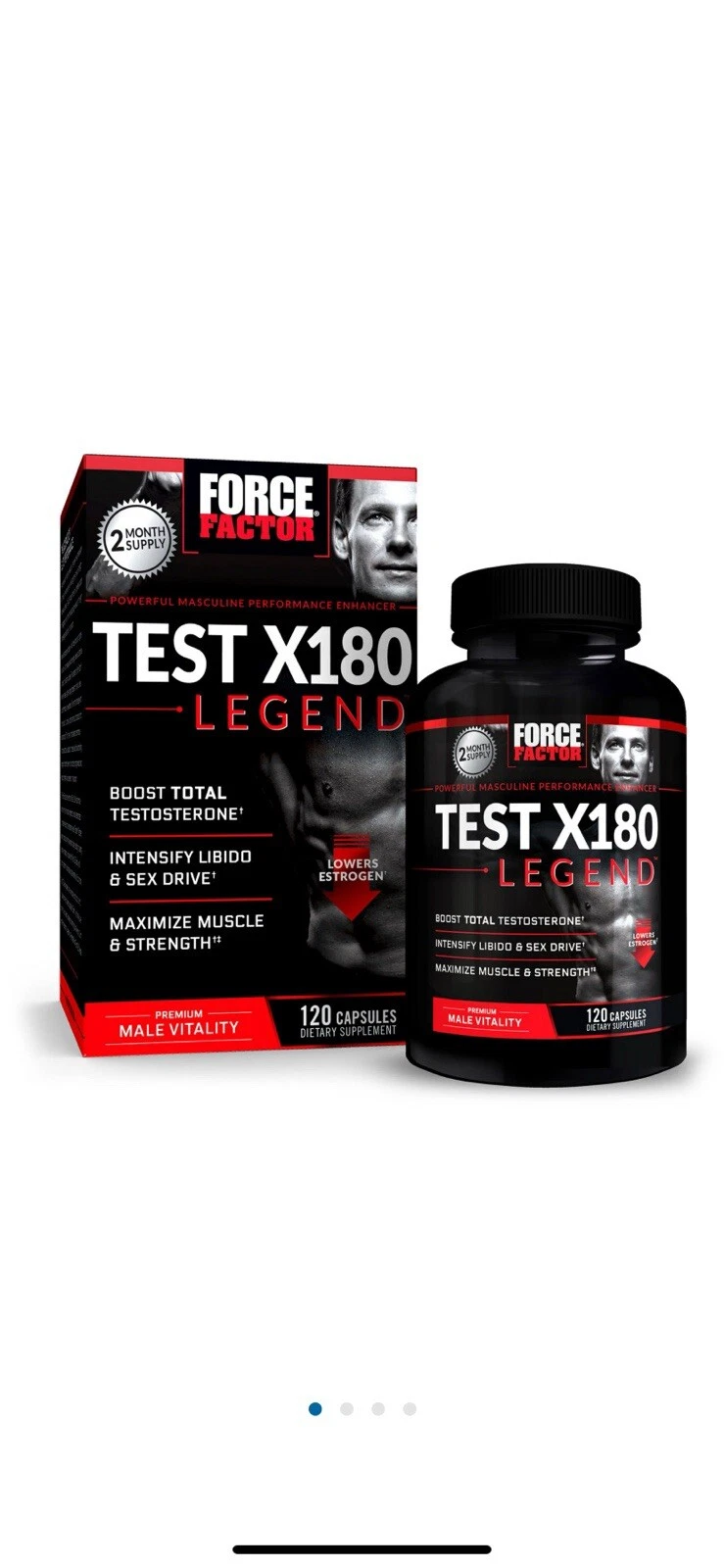 Force Factor Test X180 Legend 테스토스테론 부스터 캡슐 120개입 무료 배송
