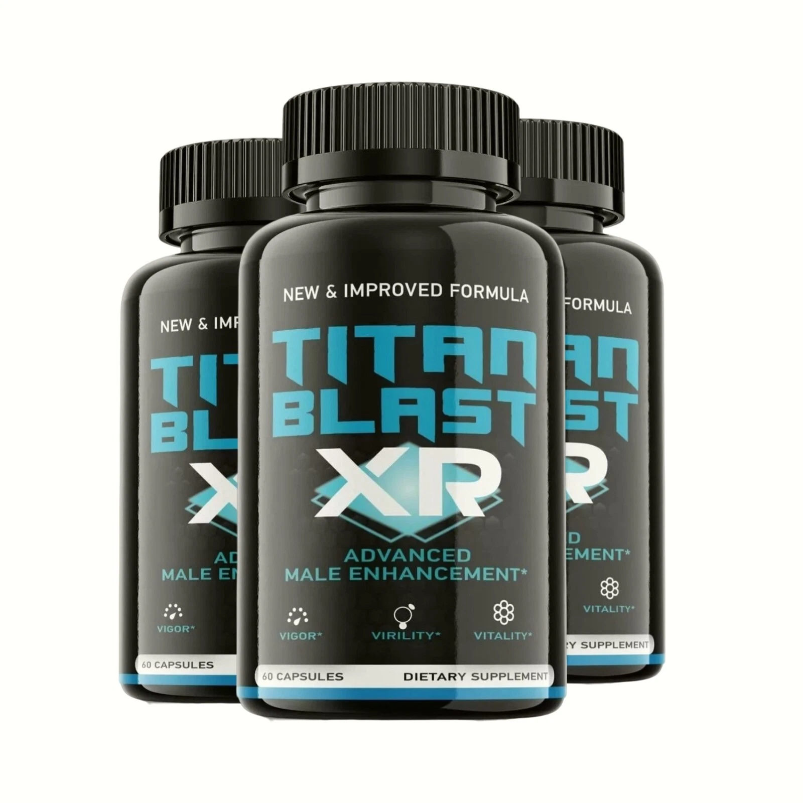 3-Pack Titan Blast XR Capsules - To Support Vitality & Stamina - 180 Capsules