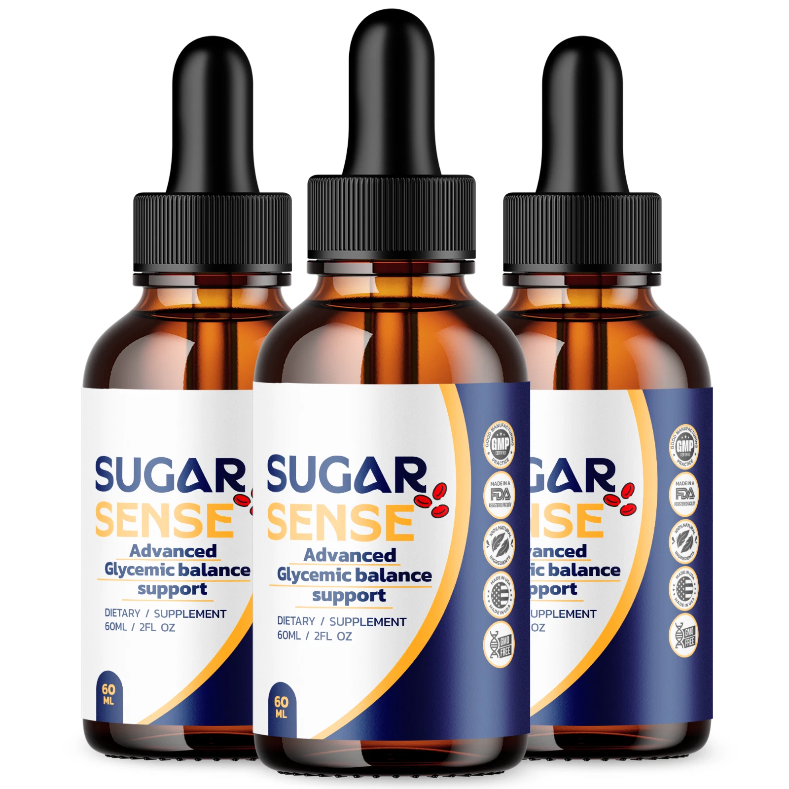 (3 Pack) Sugar Sense Blood Support Drops Advanced Vitamin Supplement 2ML