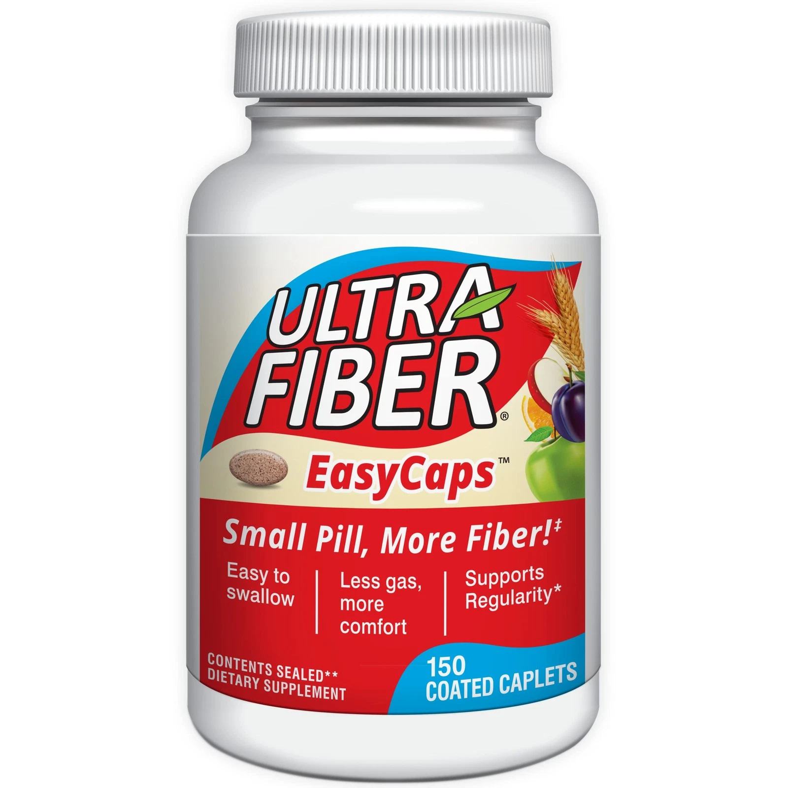 Ultra-Fiber Caplets - High-Fiber Supplement for Regularity - 48% More Fiber per