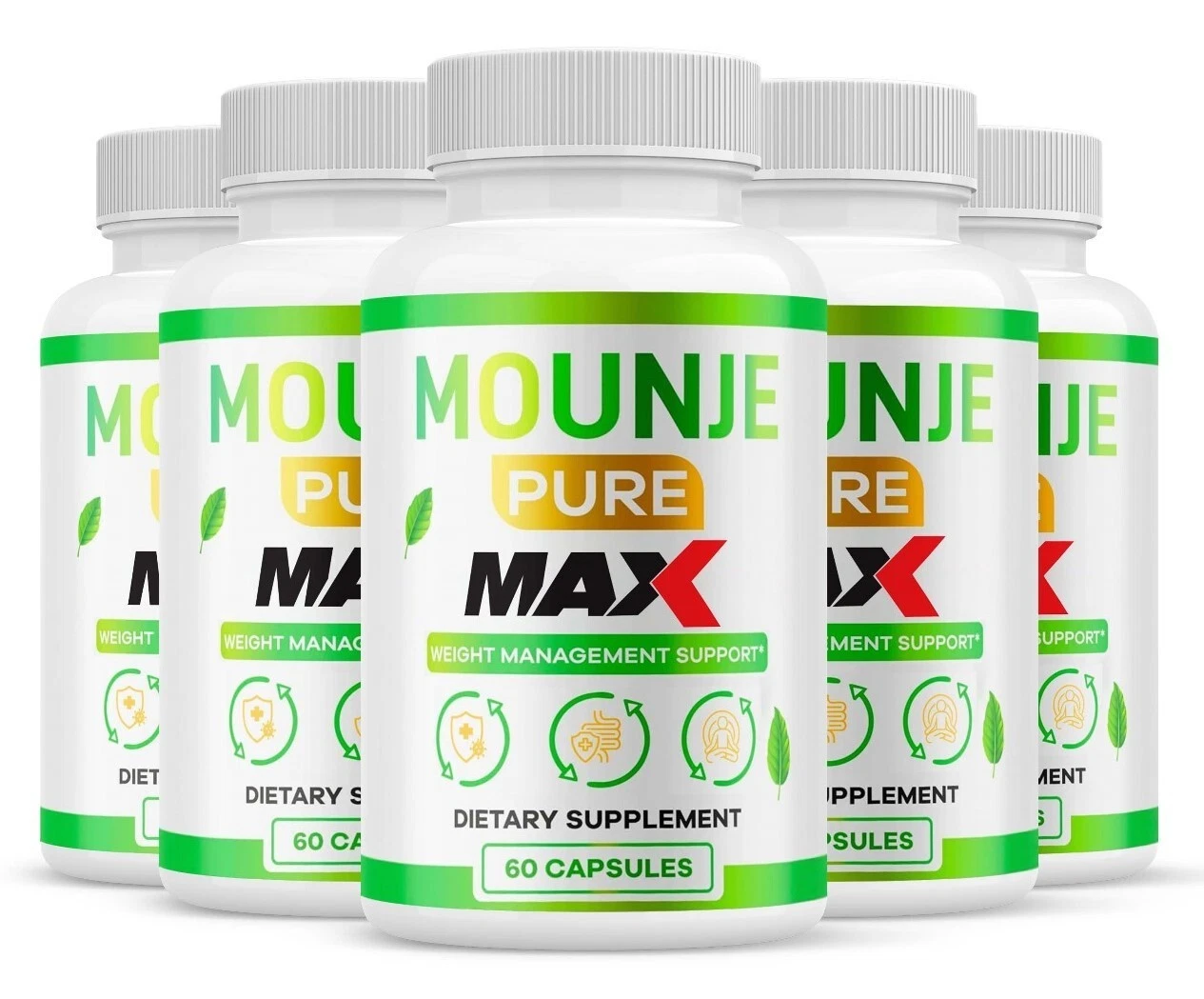 (5 Pack) Mounje Pure MAX Weight Loss Capsules, MounjePure Metabolism Booster