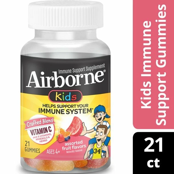 Airborne Kid's Vitamin C -1000mg Dietary Supplement Gummies - 21 Count