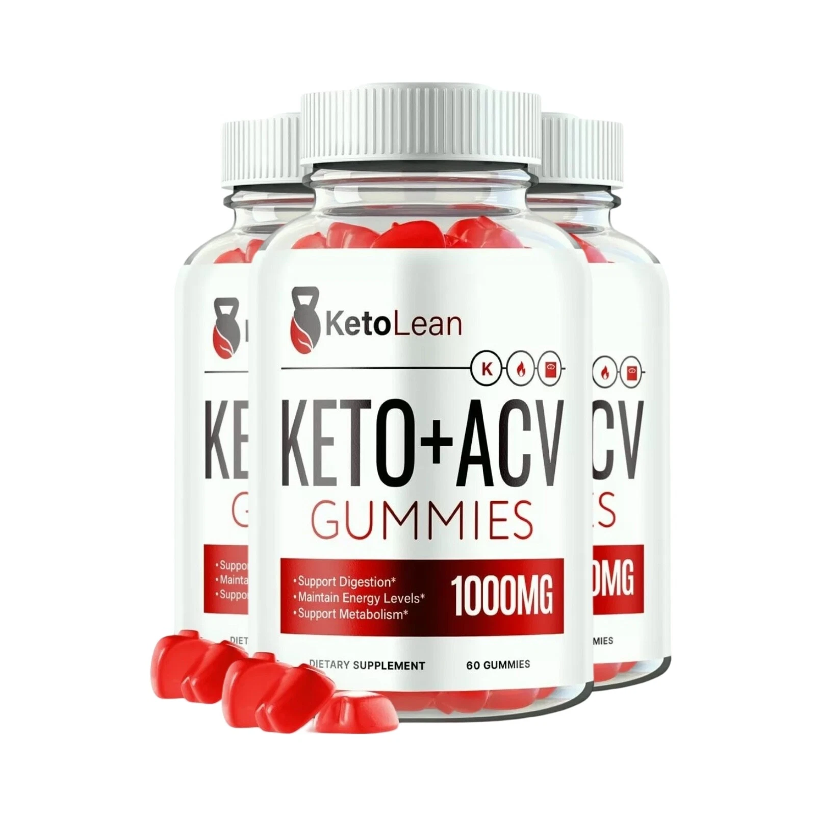 3-Pack Keto Lean ACV Gummies, KetoLean Gummies for Weight Loss (180 Gummies)