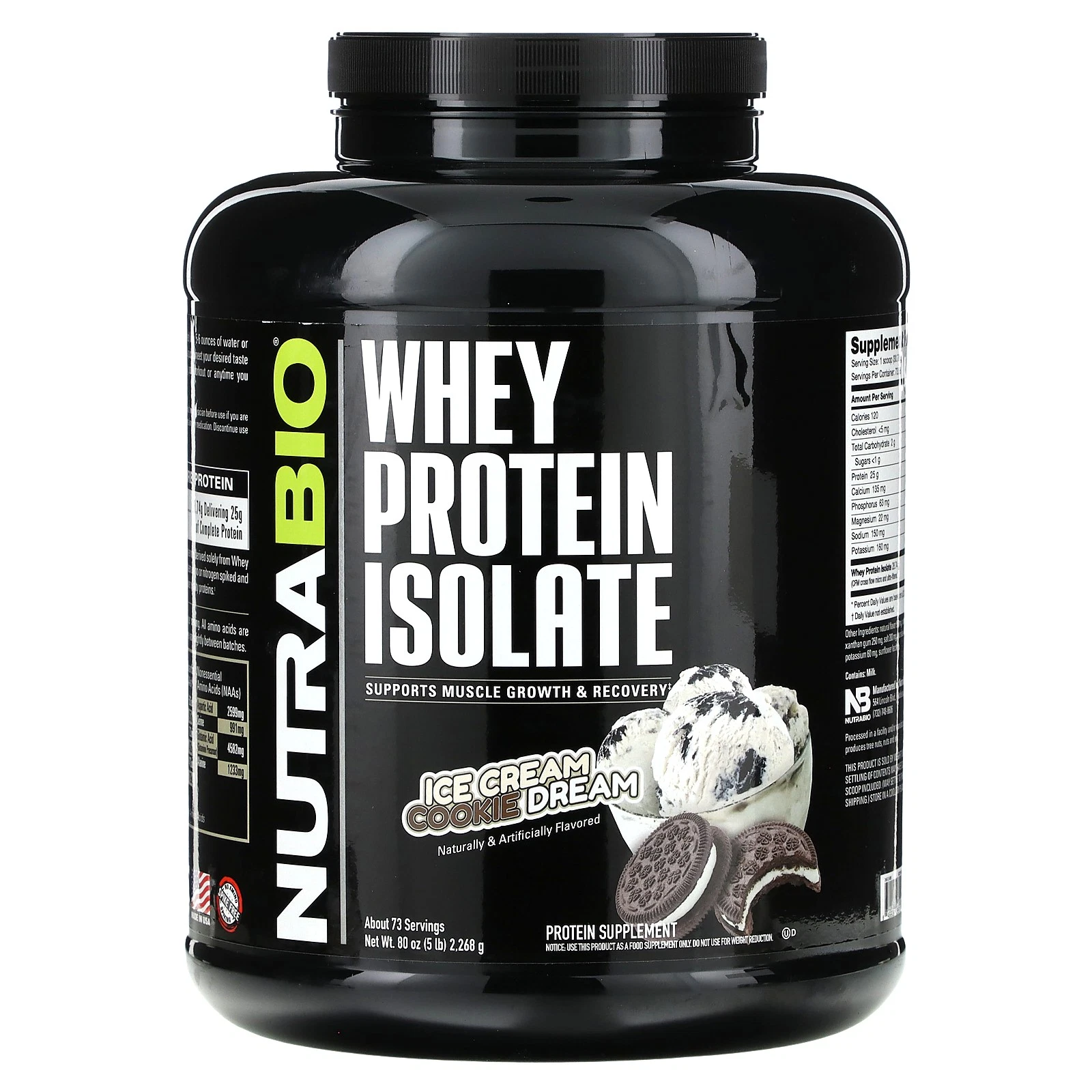 Whey Protein Isolate, Ice Cream Cookie Dream, 5 lb (2,268 g)