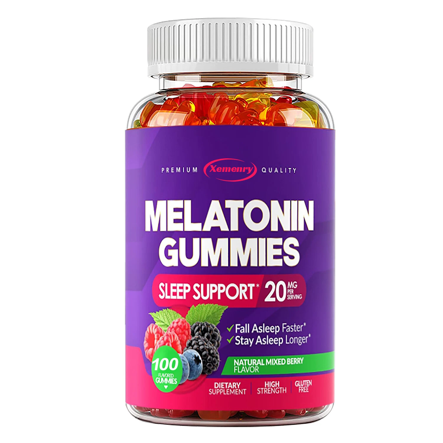 Melatonin Gummies 20mg - Improve Sleep Quality, Relieve Stress and Anxiety