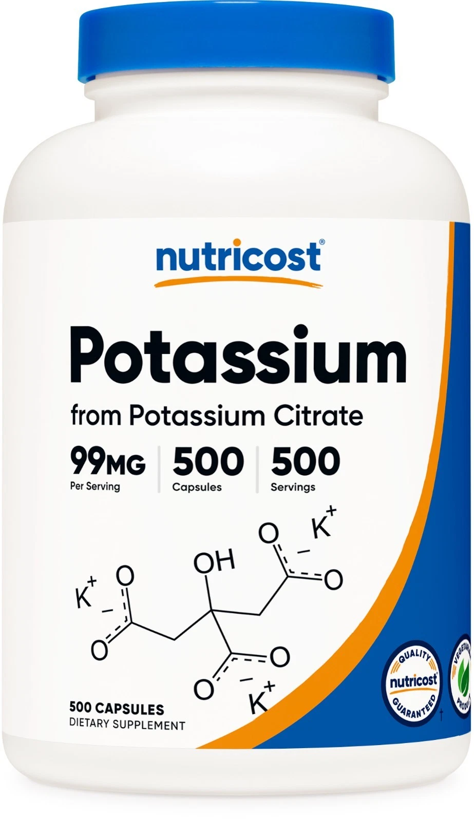 Nutricost Potassium Citrate 99mg, 500 Capsules - Gluten Free & Non-GMO