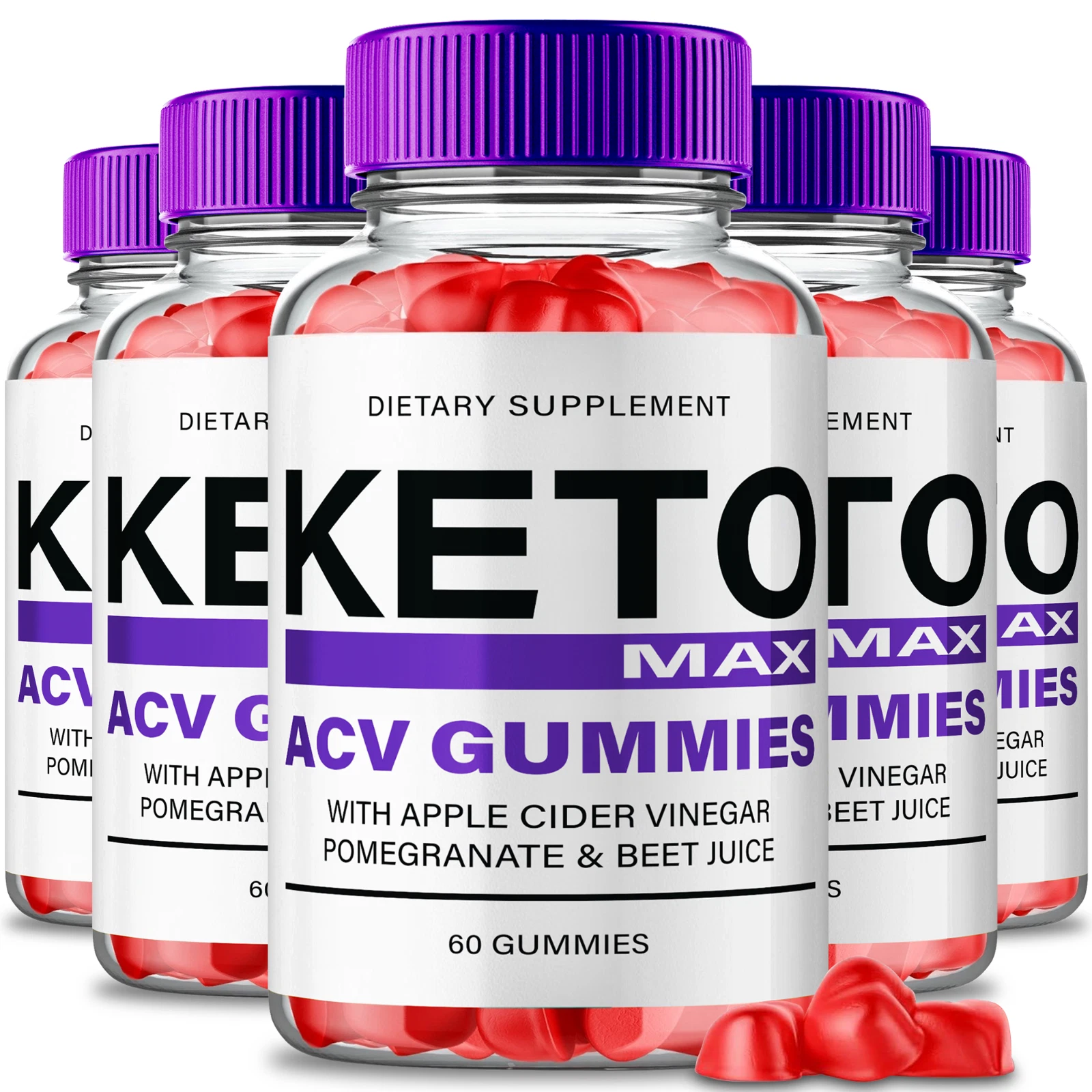 (5 Pack) Keto Max ACV Gummies, Advanced KetoMax Weight Management ACV Gummy