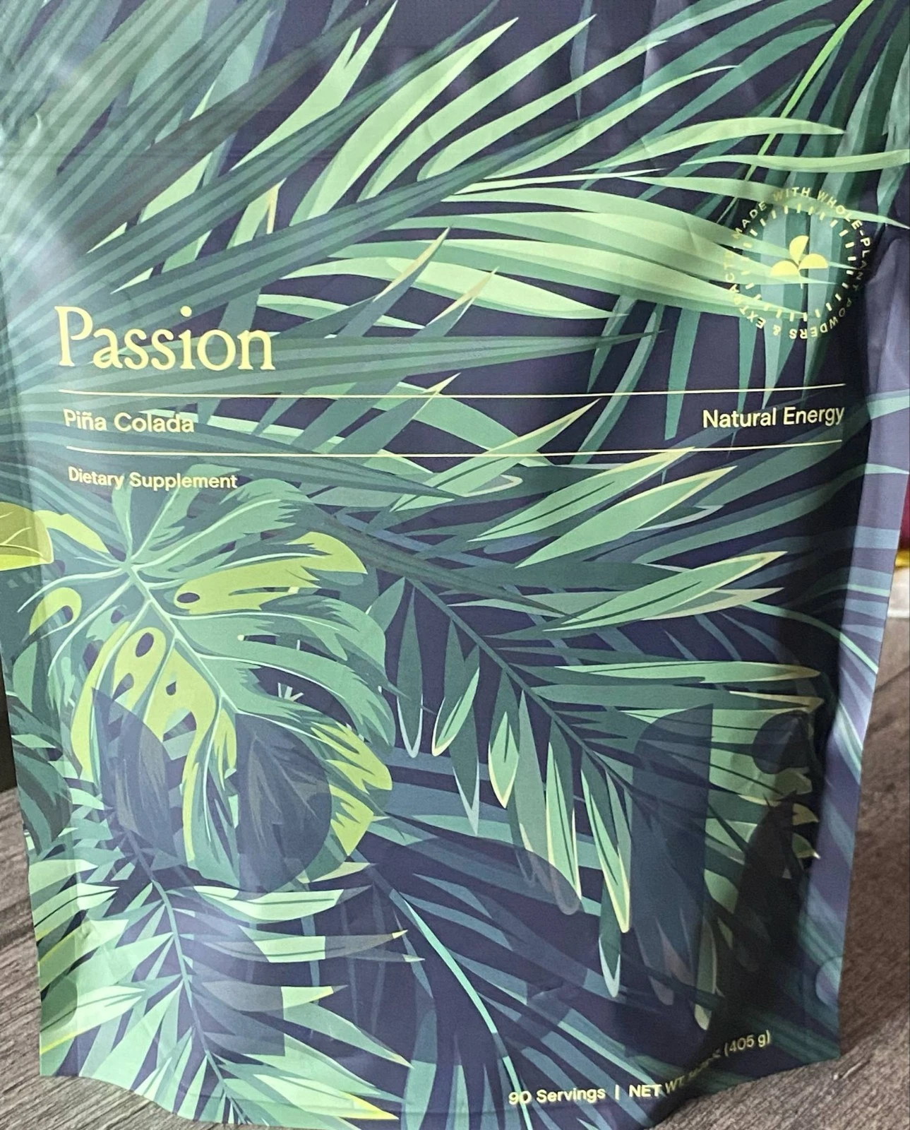 Yoli Passion Energy Drink Powder Mix NATURAL pina colada BULK Bag 90 Serving