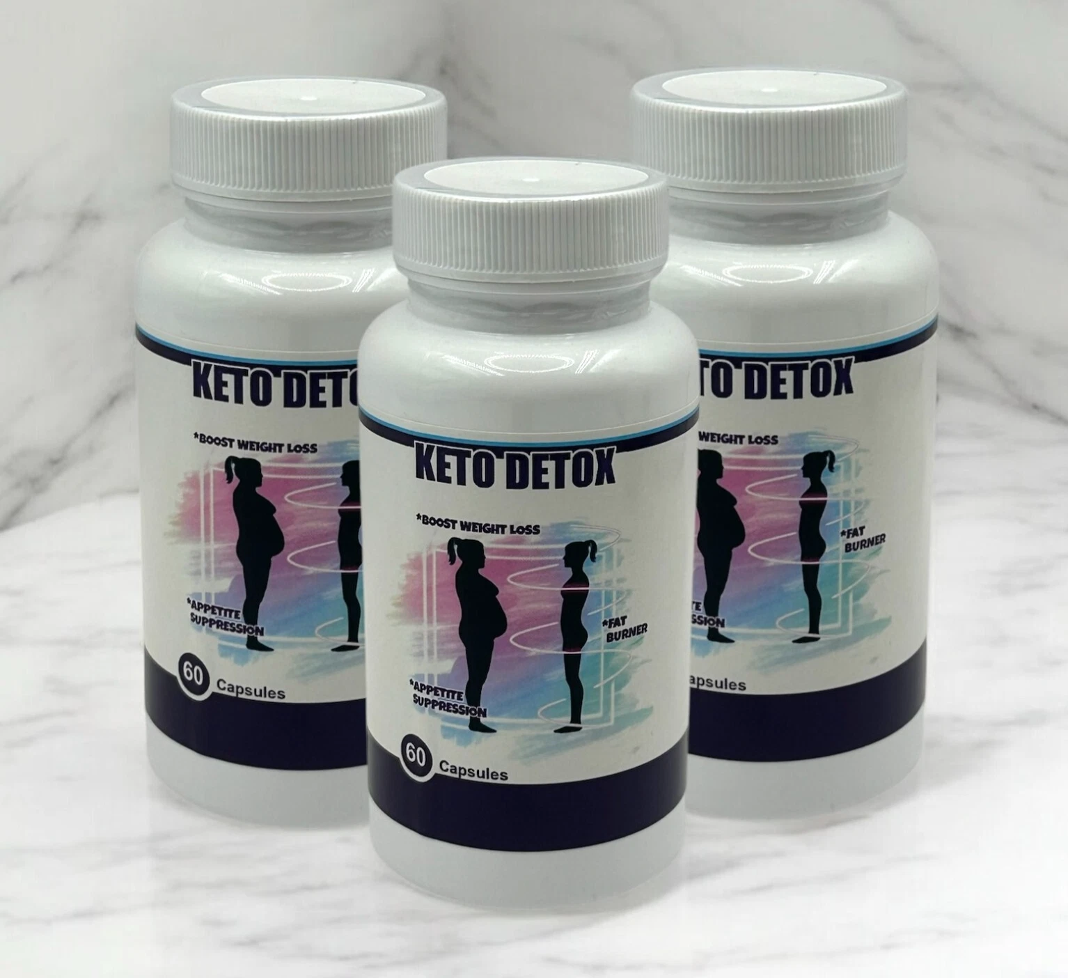 3 Keto Burn Fat Energy & Detox Cleansing Supplement Weight Loss Appetite Control