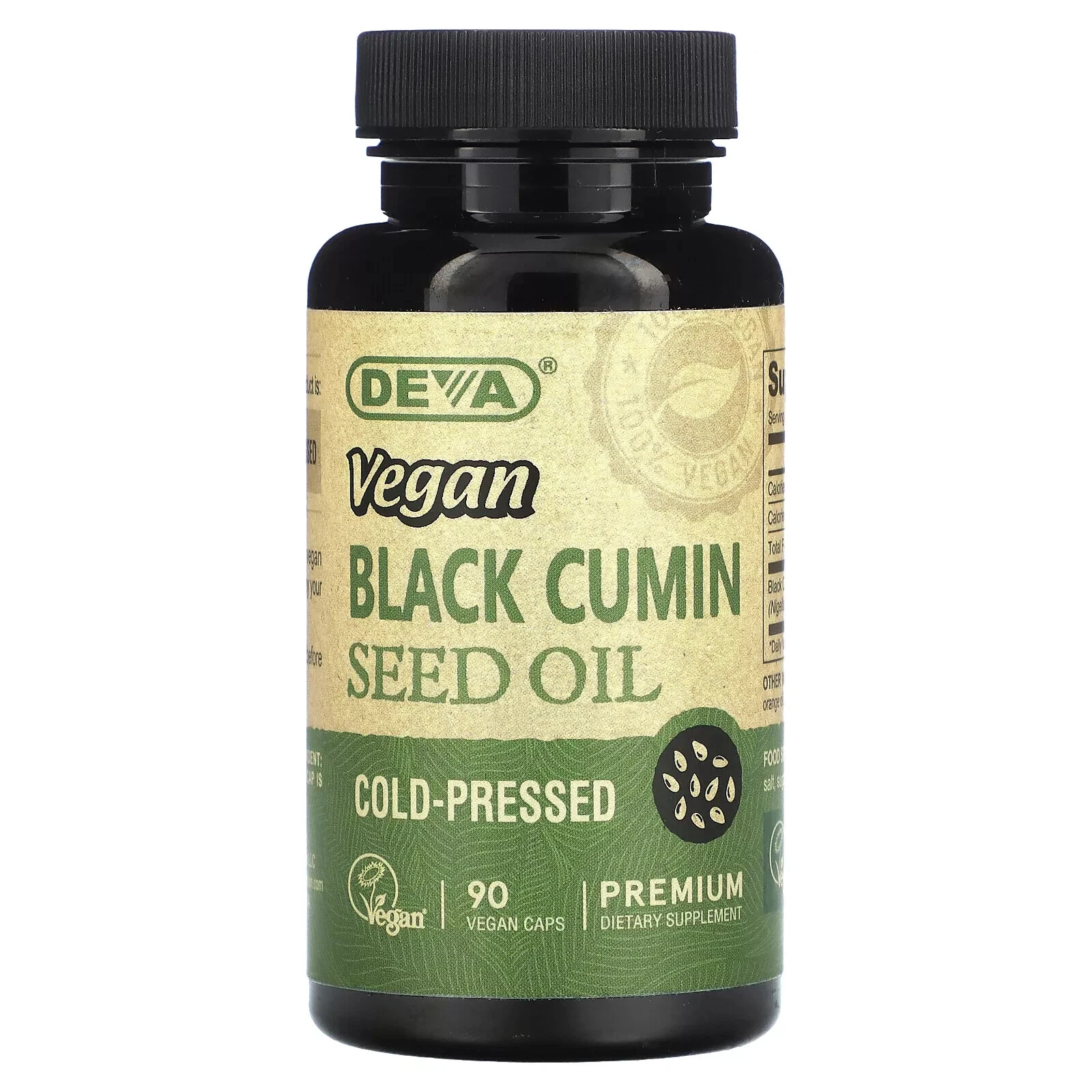 Deva Vegan Vitamins Black Cumin Seed Oil - 90 Vegetarian Capsules