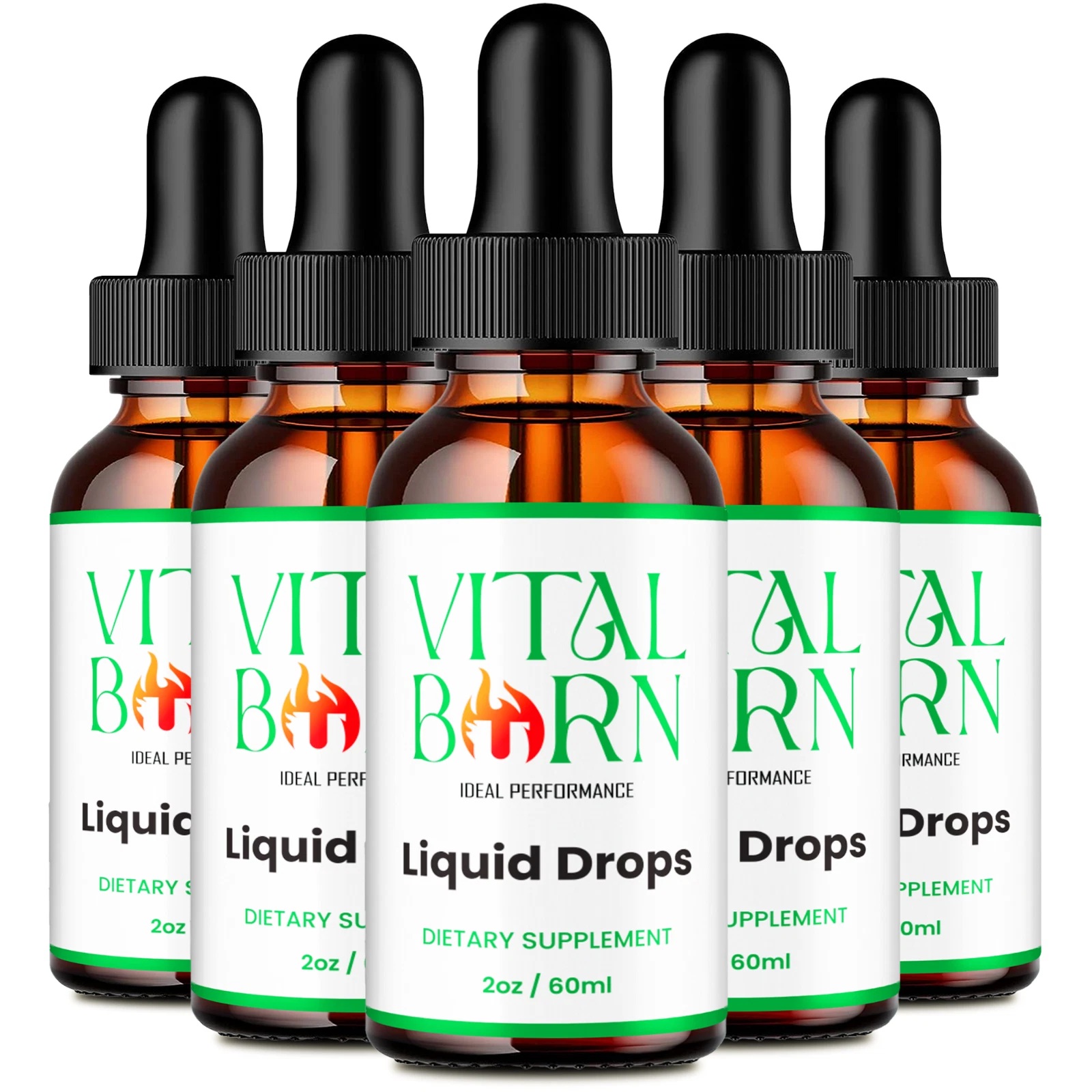 (5 Pack) Vital Burn Liquid Drops, VitalBurn Advanced Weight Management Droppers