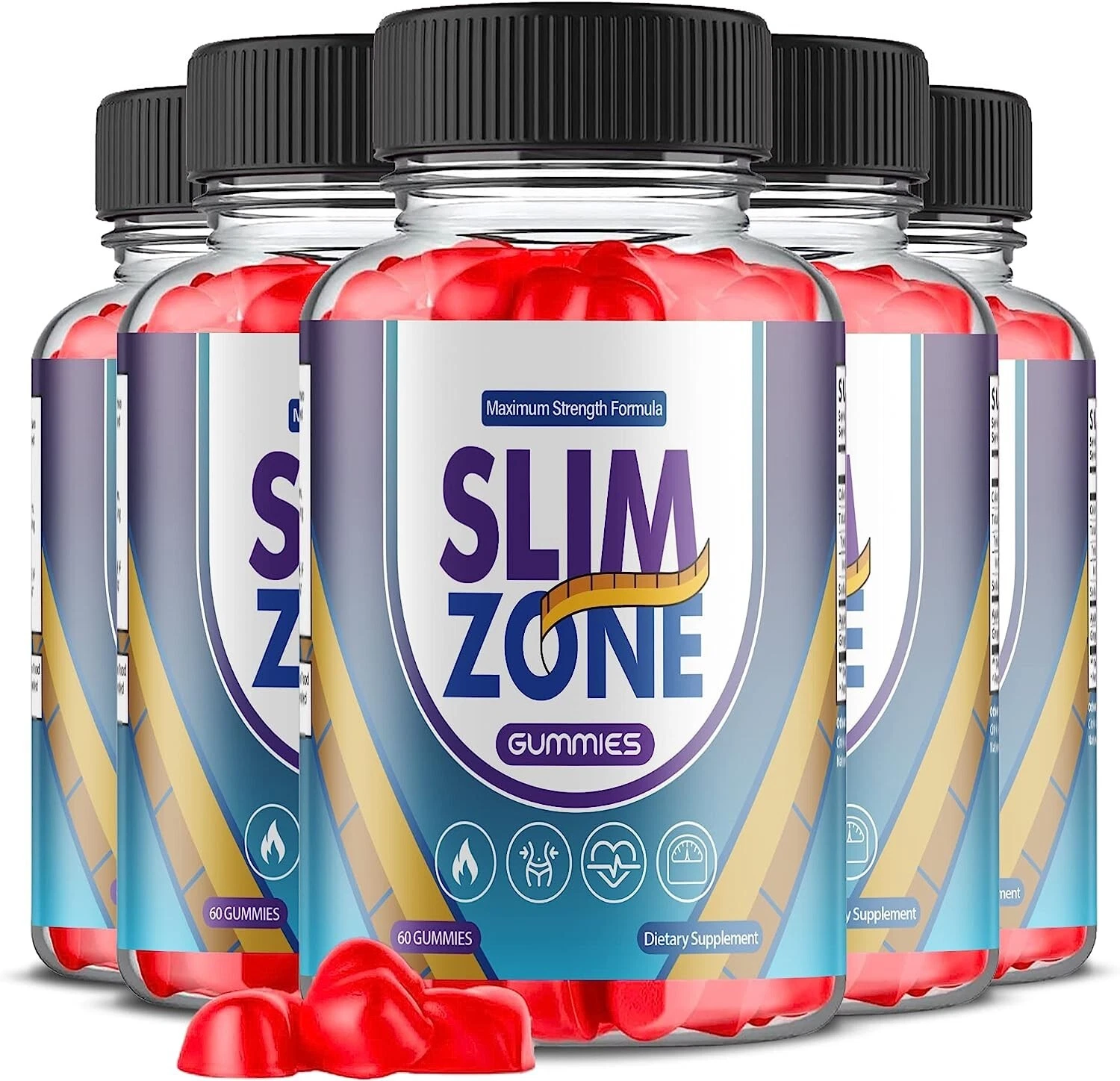 5 Pack - Slim Zone Keto ACV Gummies - Vegan, Weight Loss Supplement - 300 Gums