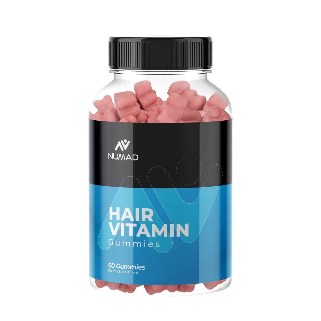 NUMAD Hair Vitamin GUMMIES 60Ct, Skin & Nail Gummies, Stronger faster growth,