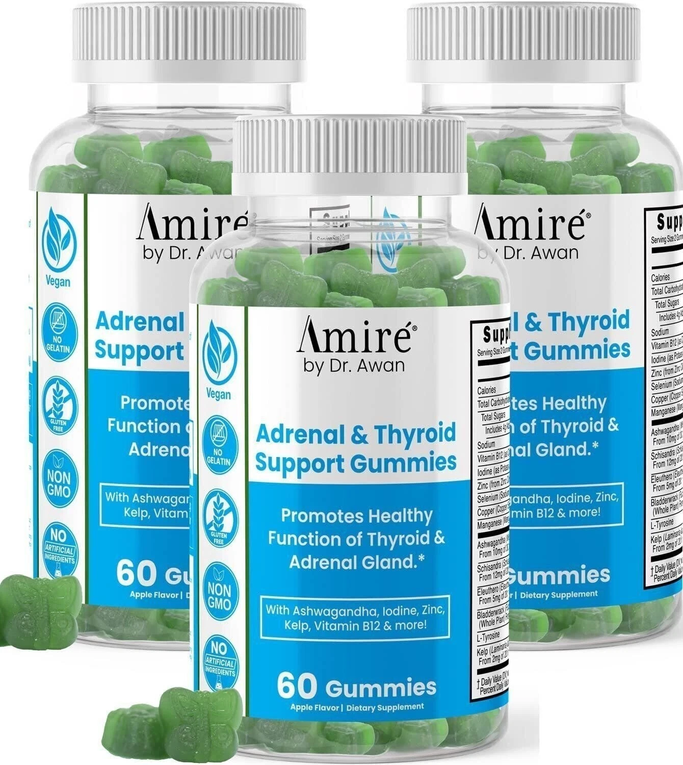 Amire by Dr. Awan Thyroid Support Gummies, Promotes Healthy Function of...