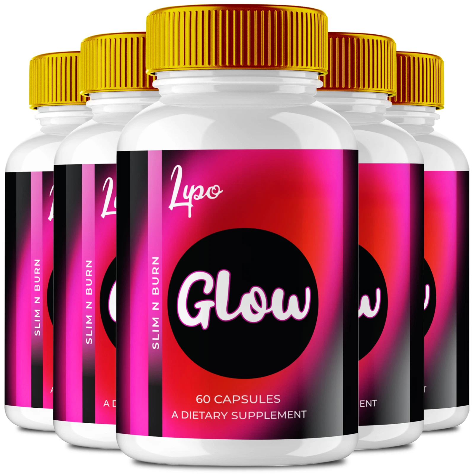 (5 Pack) Lipo Glow Weight Management Capsules, LipoGlow Keto Supplement Pills