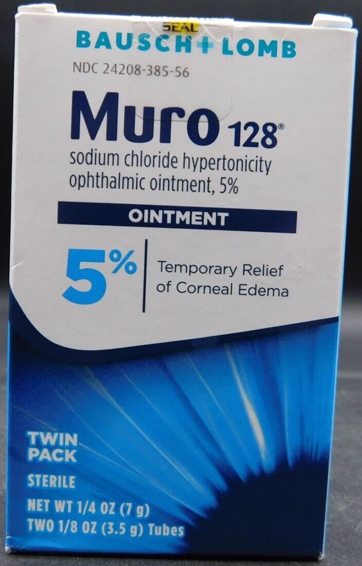 Bausch + Lomb Twin Pack Muro 128 Ointment 1/4oz Ea Exp: 3/26 New & Sealed