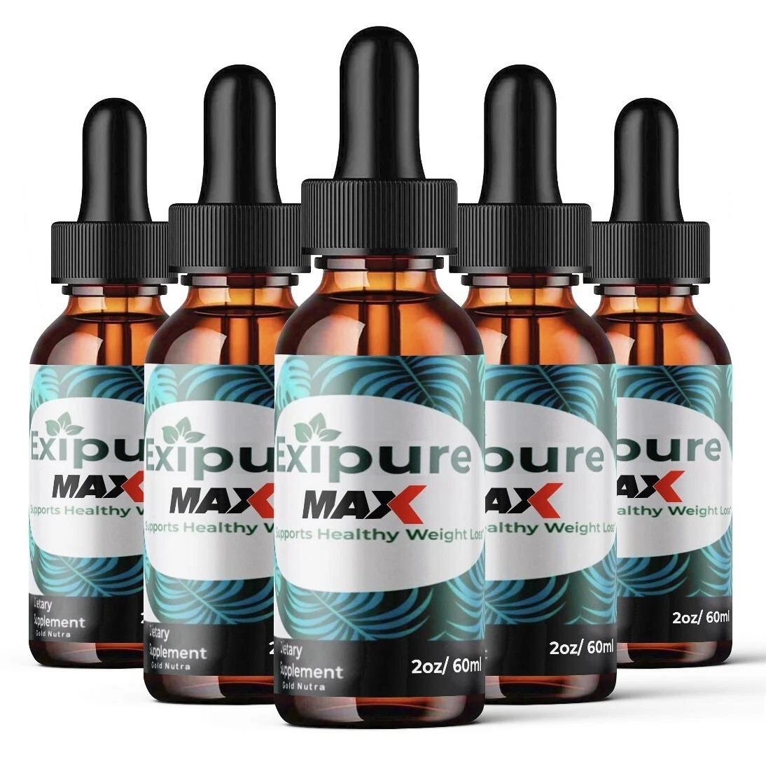 (5 Pack) Exipure MAX Drops, Maximum Strength Original Formula, Weight Management