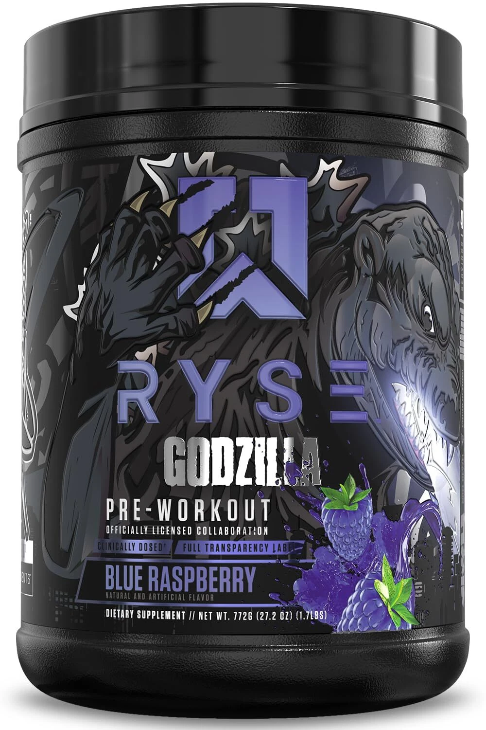 Ryse Godzilla X Noel Deyzel Pre Workout Powder - Blue Raspberry - 400mg Caffe...