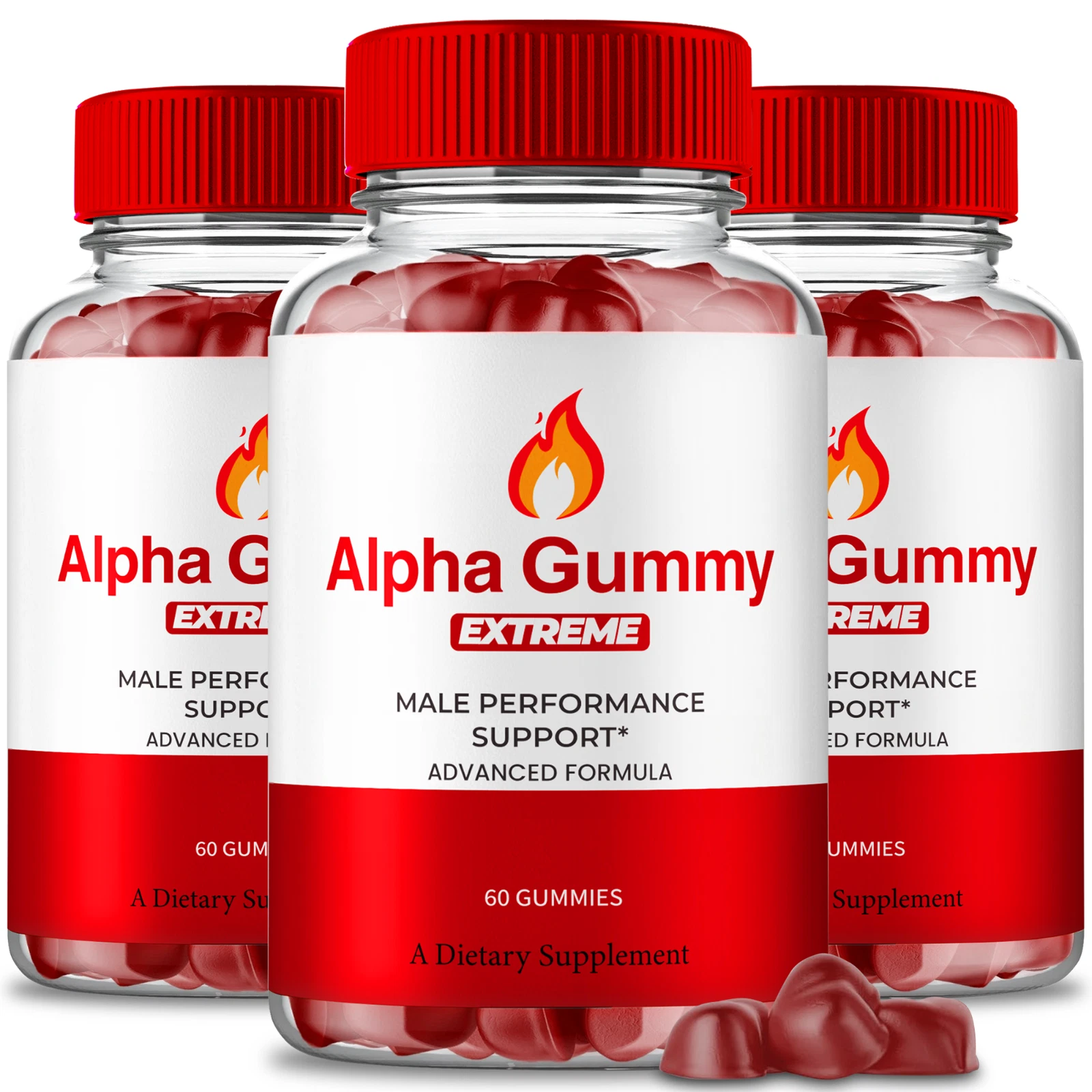 (3 Pack) Alpha Gummy Extreme for Men, Maximum Strength Performance Male Gummy