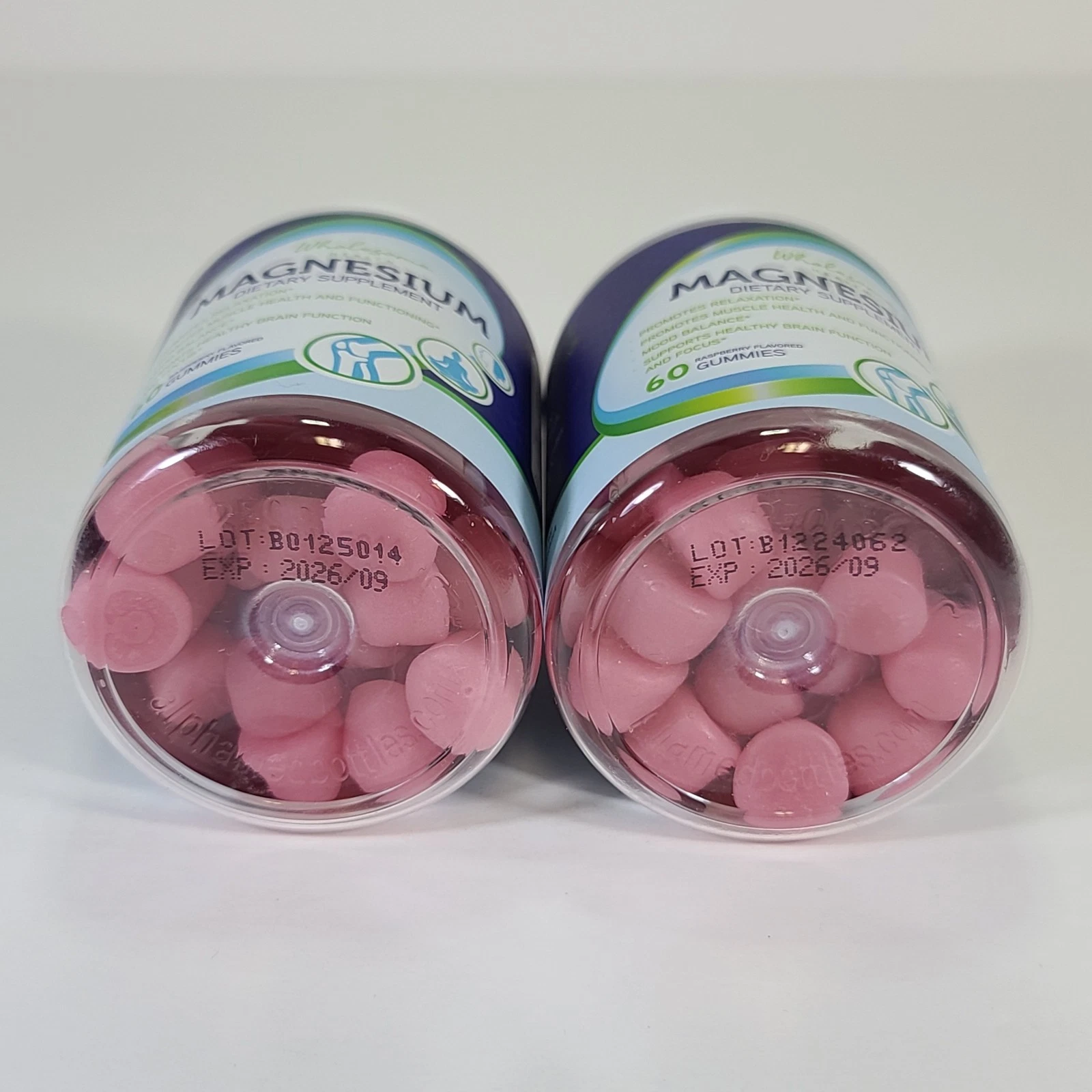2x Wholesome Health Magnesium Raspberry Flavor Brain & Focus 60 Gummies 09/2026