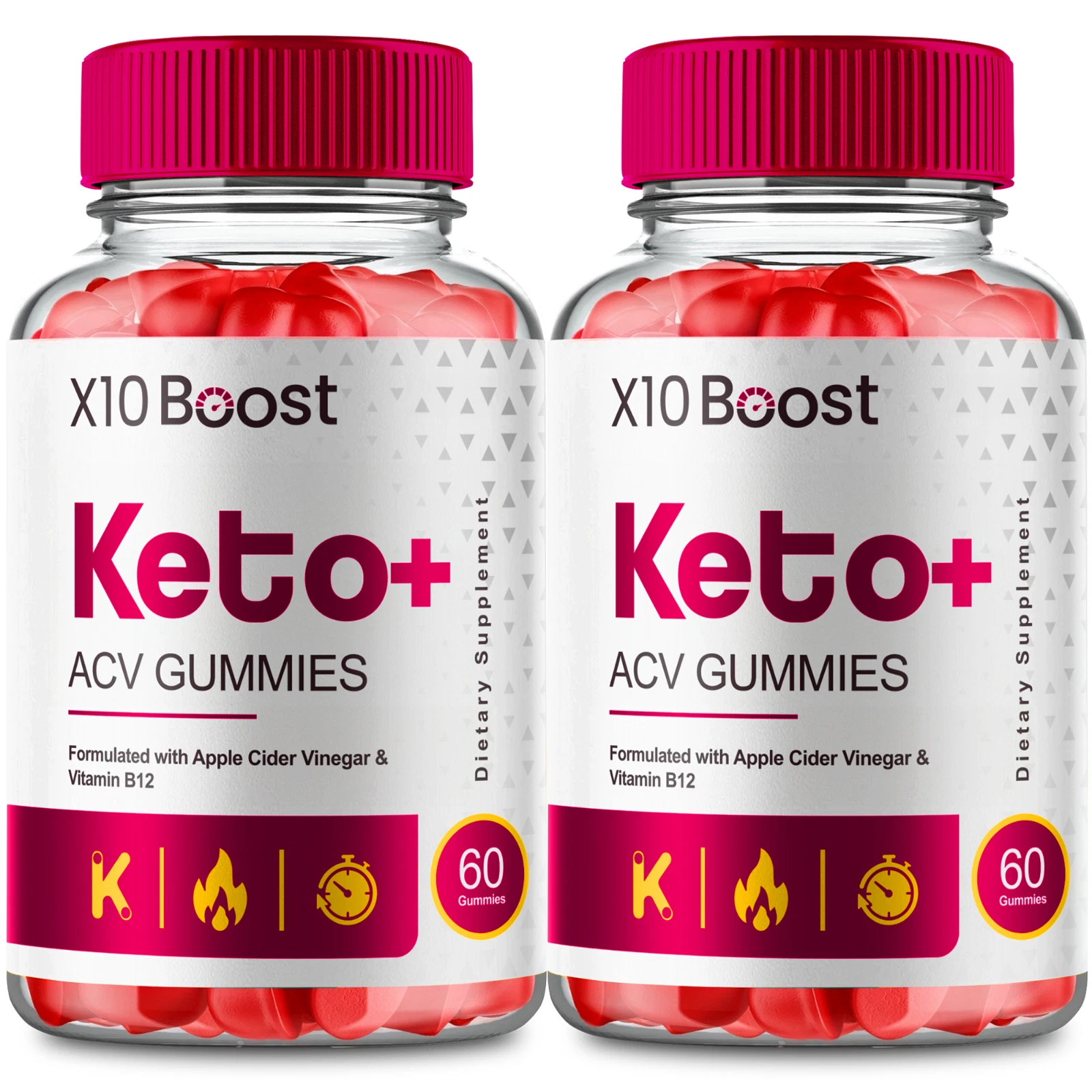(2 Pack) X10 Boost Keto, X10 Boost Keto ACV Weight Loss Gummies (120 Gummies)