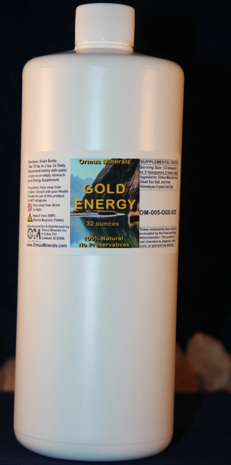 Gold Energy Ormus Ocean Mental Health Clarity Vision Support immunity 32oz