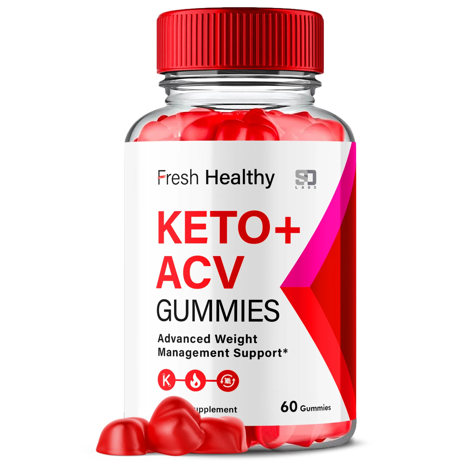 Fresh Healthy Keto+ACV Gummies Advanced Weight Management Support 60 Gummies