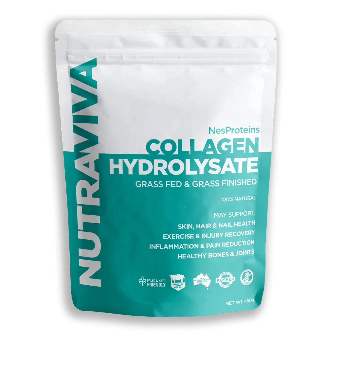 Nutraviva Collagen Hydrolysate Grass Fed 450g Free Shipping