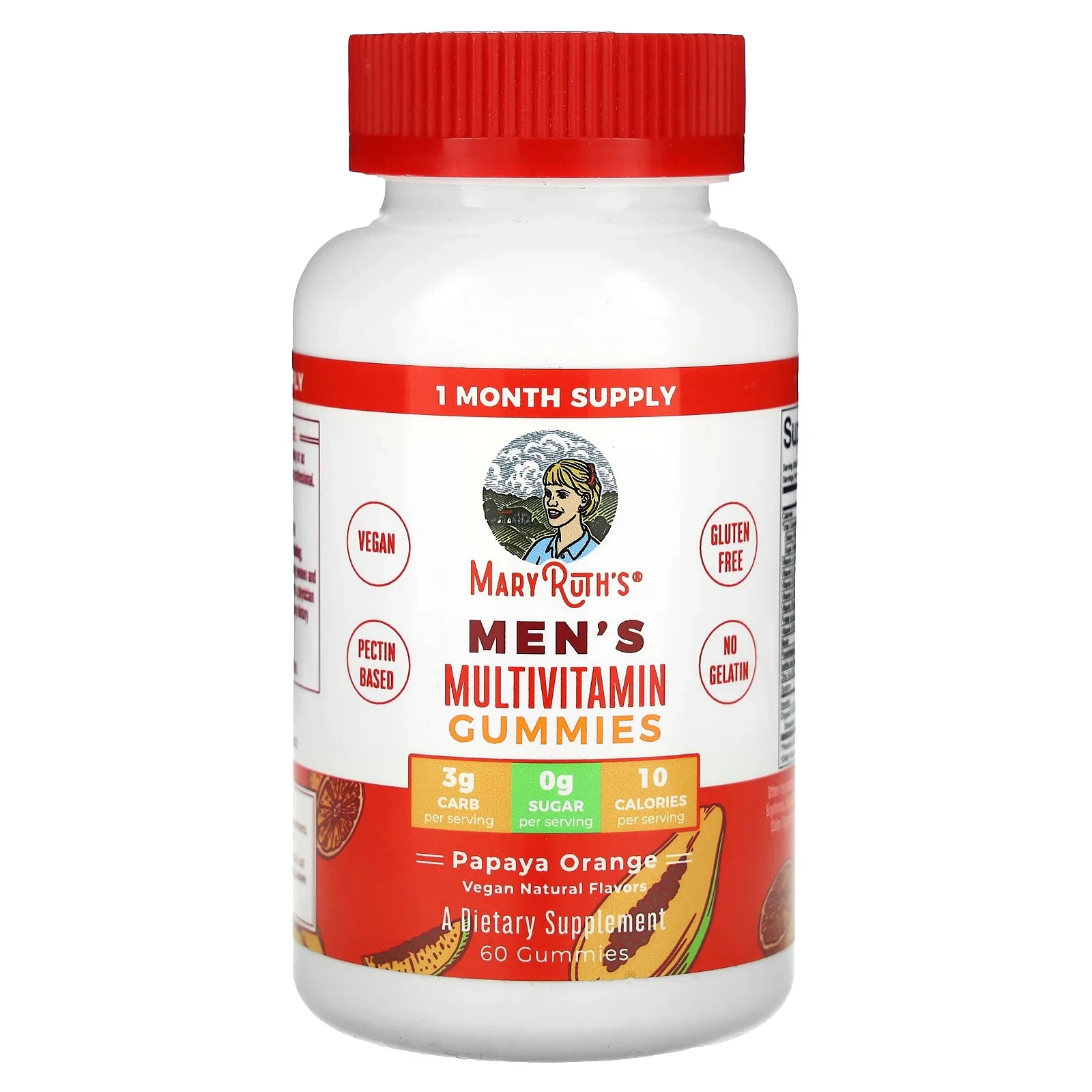 Men's Multivitamin Gummies, Papaya Orange, 60 Gummies