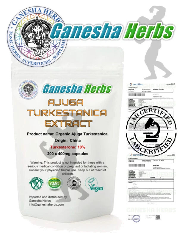 AJUGA TURKESTANICA 10% TURKESTERONE 200 Capsules! THIRD PARTY TESTED