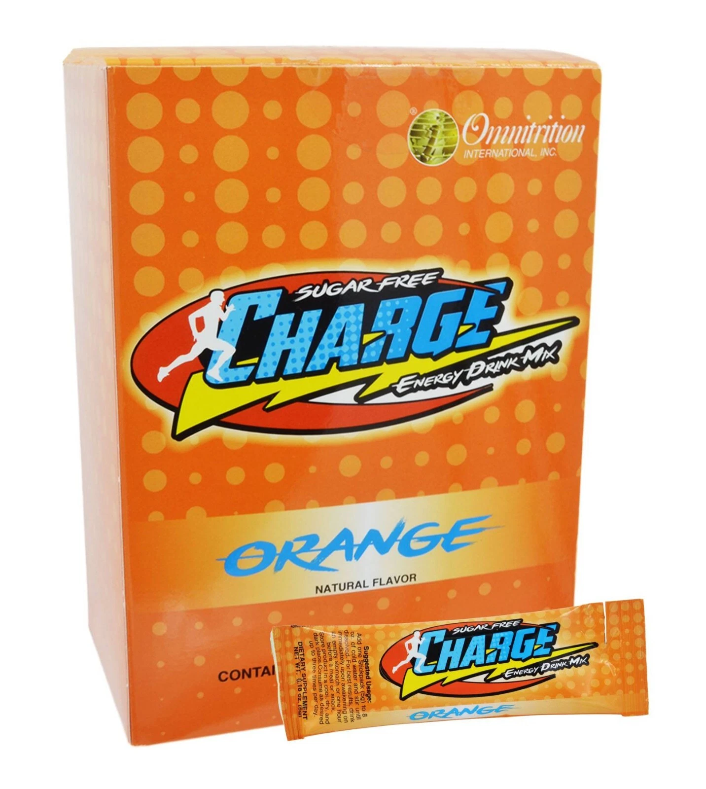 OMNITRITION Sugar Free Orange Charge Packets ~ 60 Count ~ BRAND NEW SEALED!!!