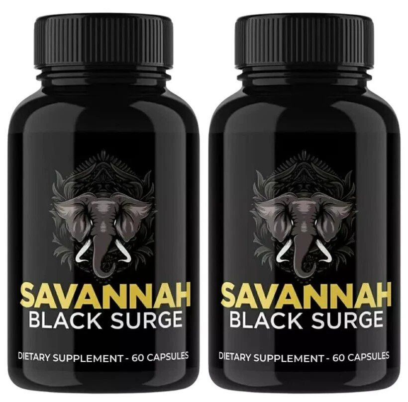 Savannah Black Surge Pills Male Health Support Surge Formula 120 Capsules 2-Pack