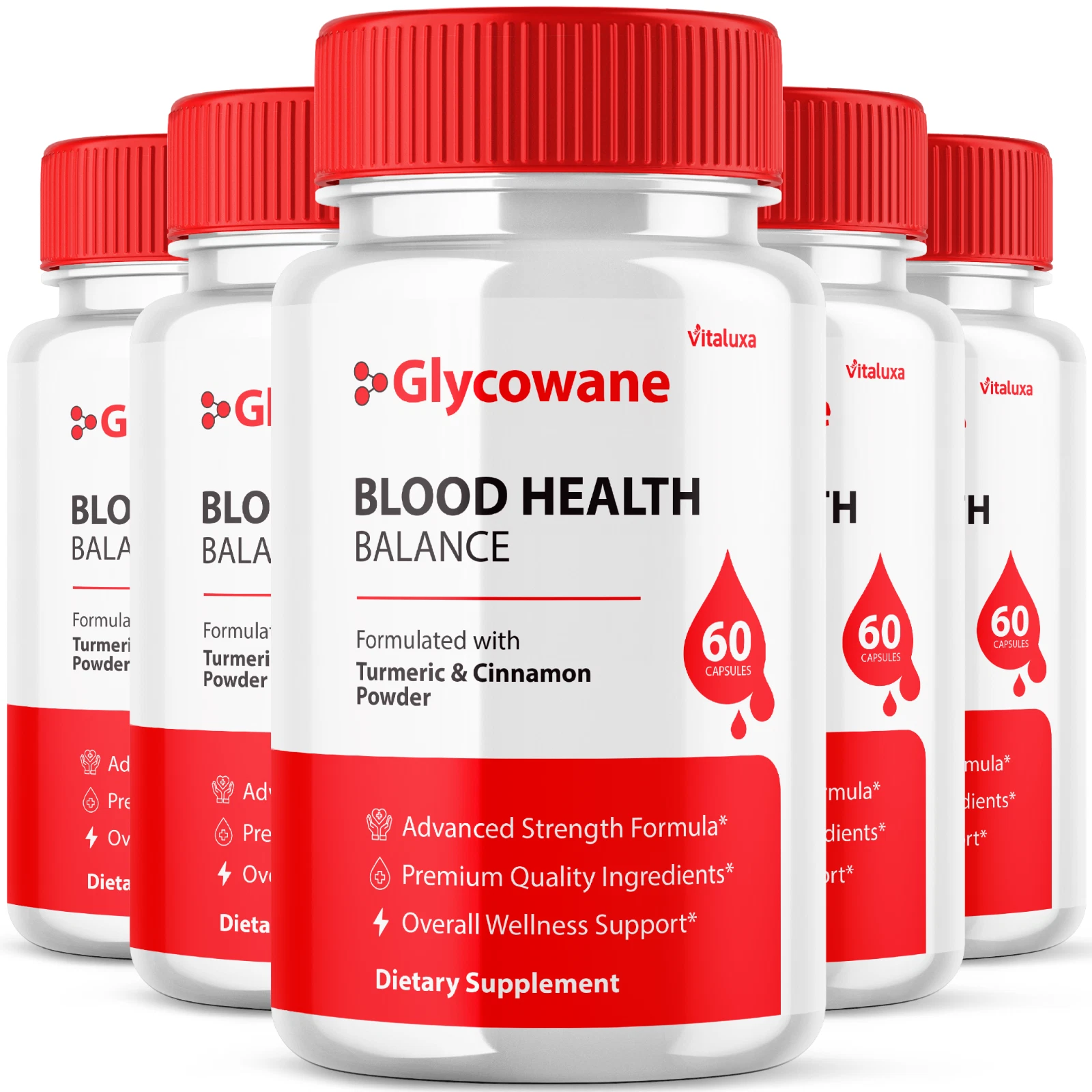 (5 Pack) Glycowane Capsules Blood Health Support Formula (300 Capsules)