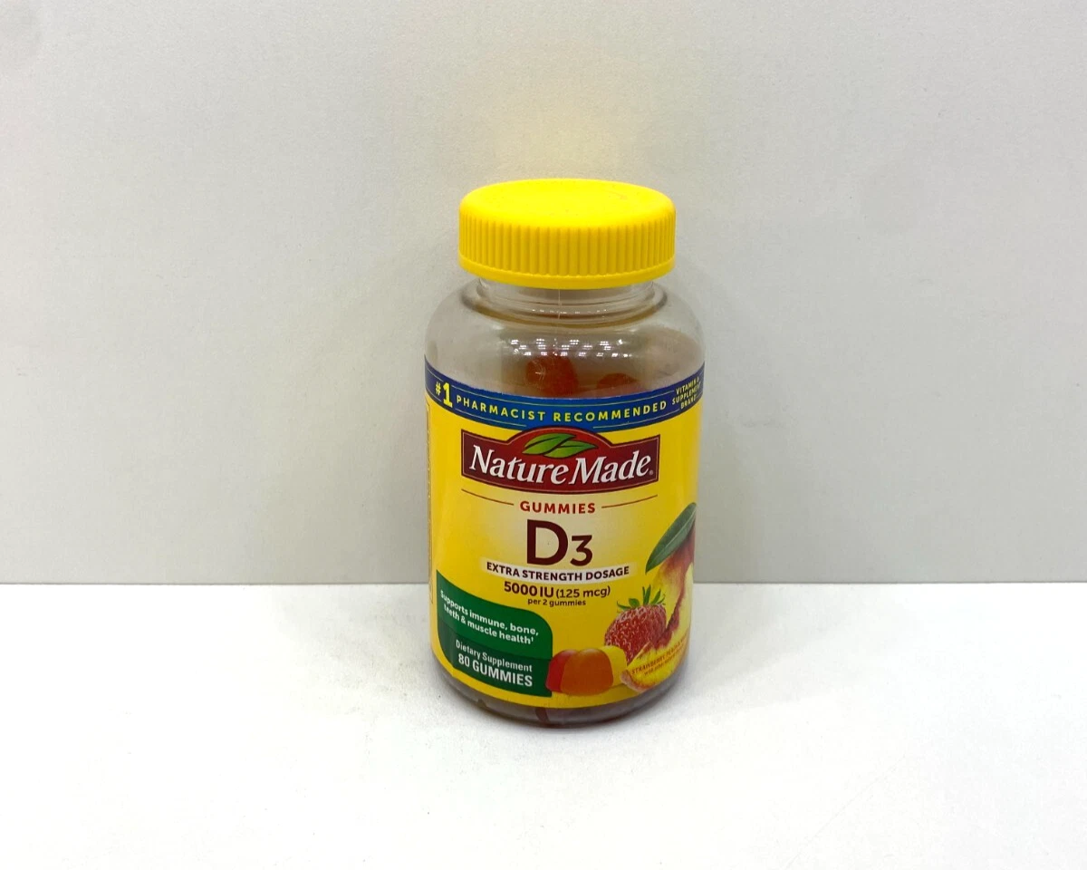 NEW Nature Made Extra Strength Dosage 5000 IU 125 MCG Gummies SEALED 03/2026