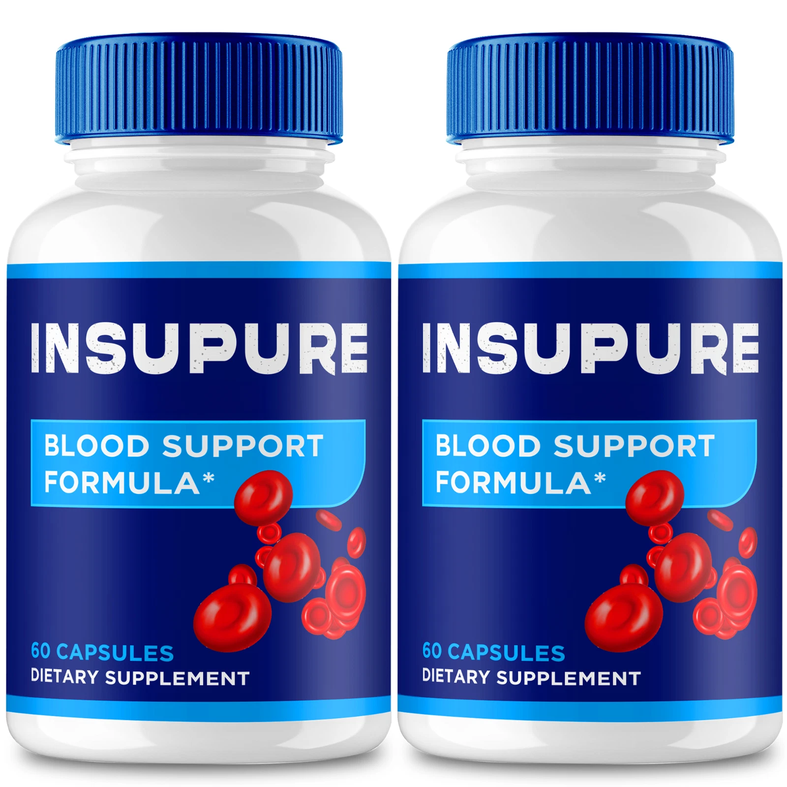 (2 Pack) Insupure Blood Support Pills, Insu Pure for Blood Pressure & Sugar