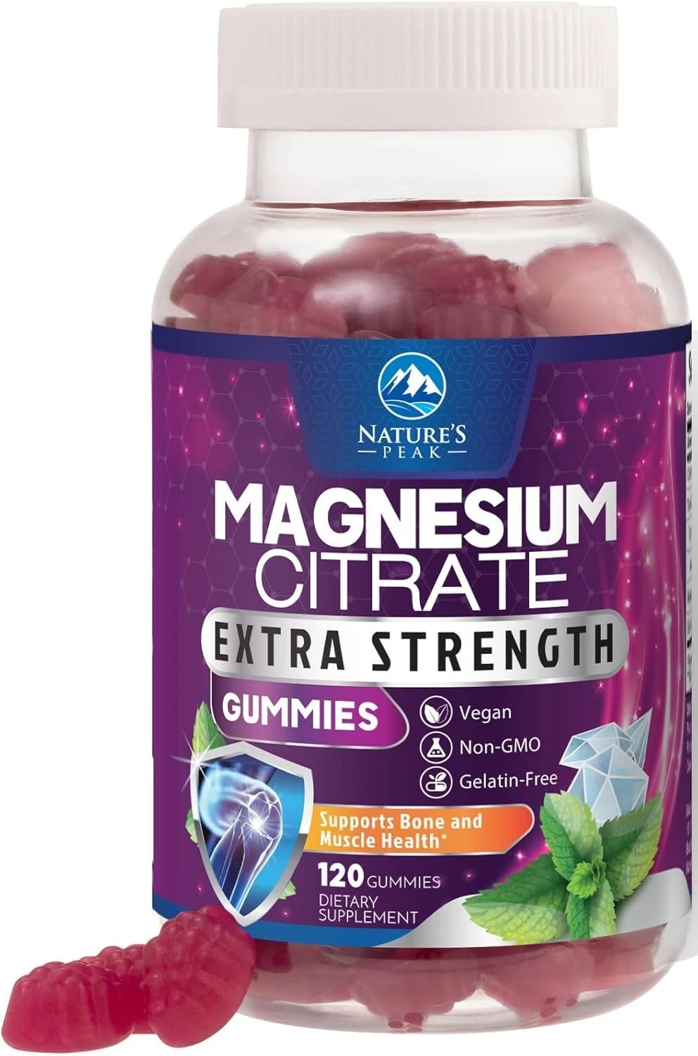 Magnesium Citrate Supplement Gummies - High Absorption Magnesium Gummy for Adult