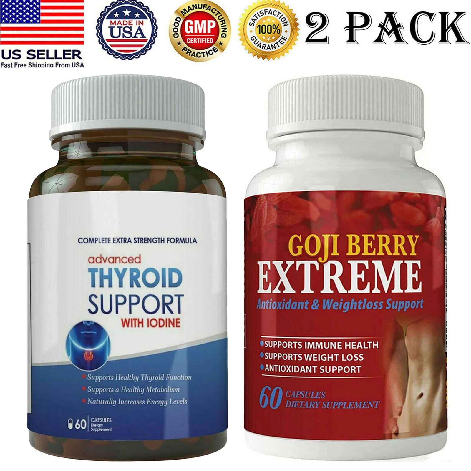 Thyroid Support Metabolism Booster & Goji Berry Extreme Weight Loss Diet Pills