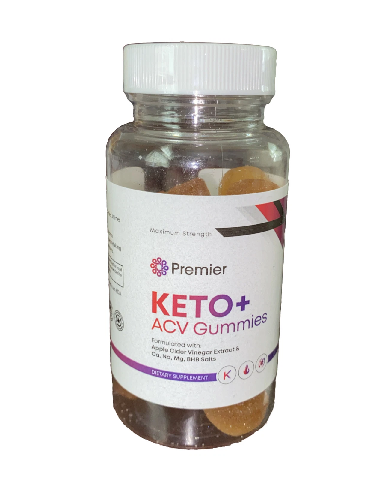 Premier Keto+ ACV Gummies Weight Loss 30 Gummies Maximum Strength Dietary Supple