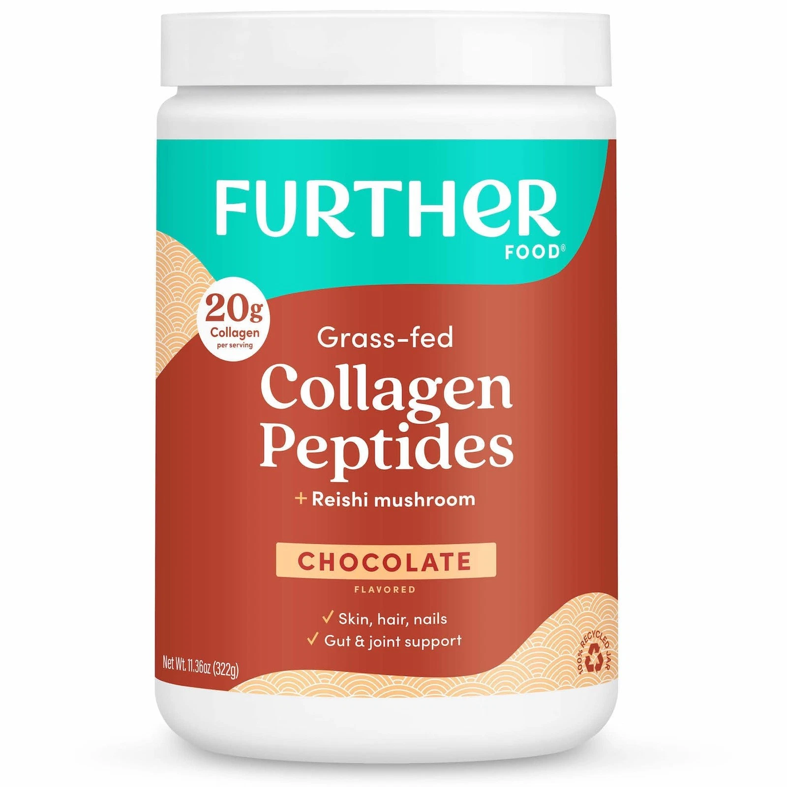 Further Food Chocolate Collagen Peptides Powder, Grass-Fed Pasture-Raised Hydrol