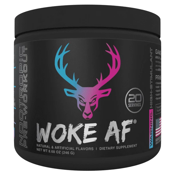 Bucked Up Woke AF Pre-Workout Powder, Increased Energy, Miami, 333mg Caffeine..