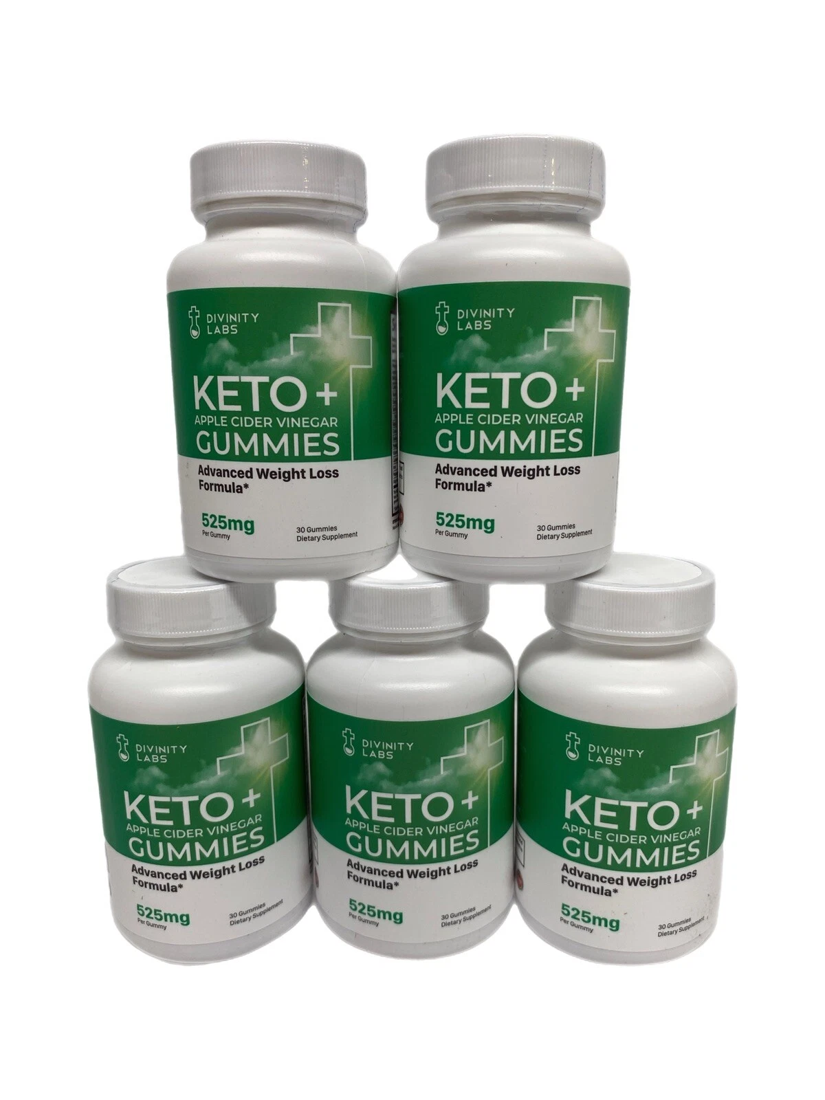 Divinity Labs Keto + ACV Advanced Weight Loss Formula 525 MG 30 Gummies-Lot Of 5