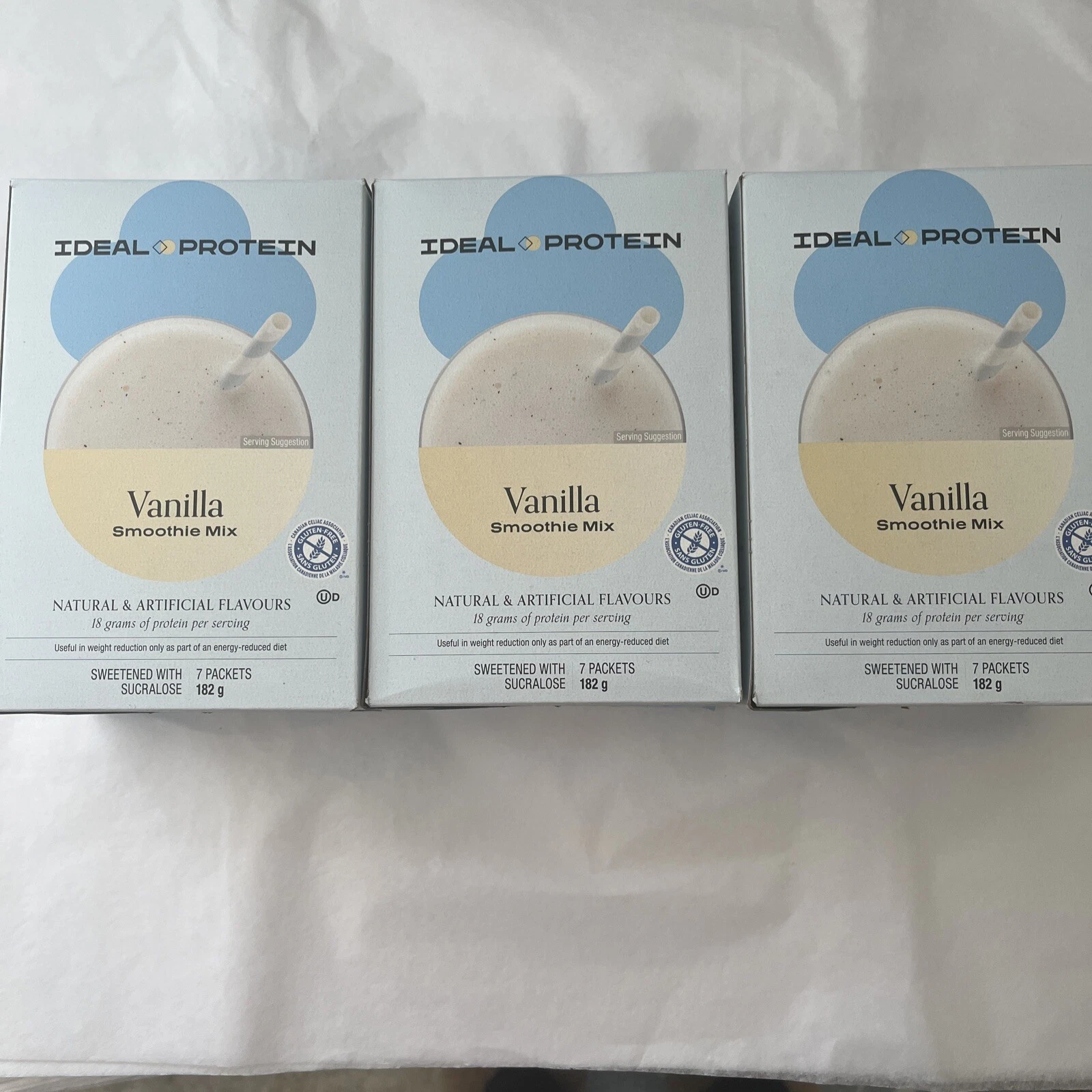 3 boxes Ideal Protein Vanilla smoothie mix BB 03/31/27 FREE SHIP
