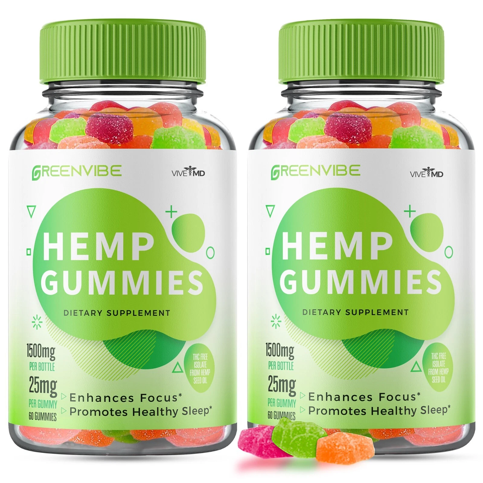 Greenvibe Gummies for Tinnitus Vitamins Wellness - Official Formula (2 pack)